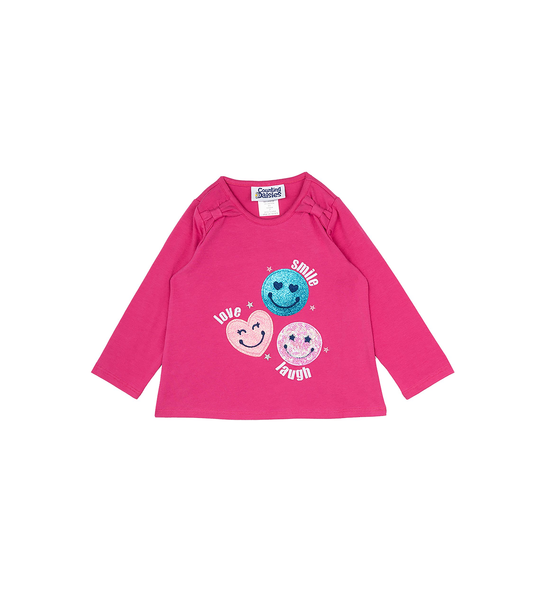 Girls 4-6x All Smiles Appliqué Top