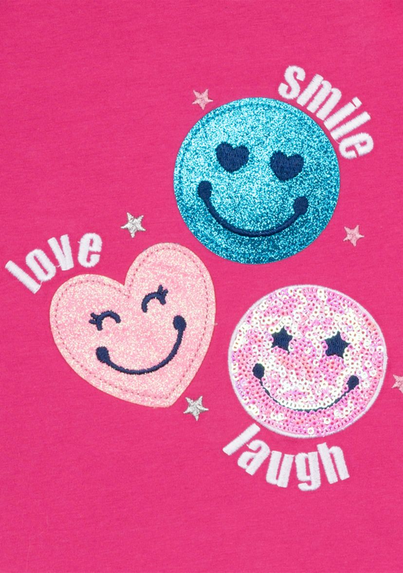 Girls 4-6x All Smiles Appliqué Top