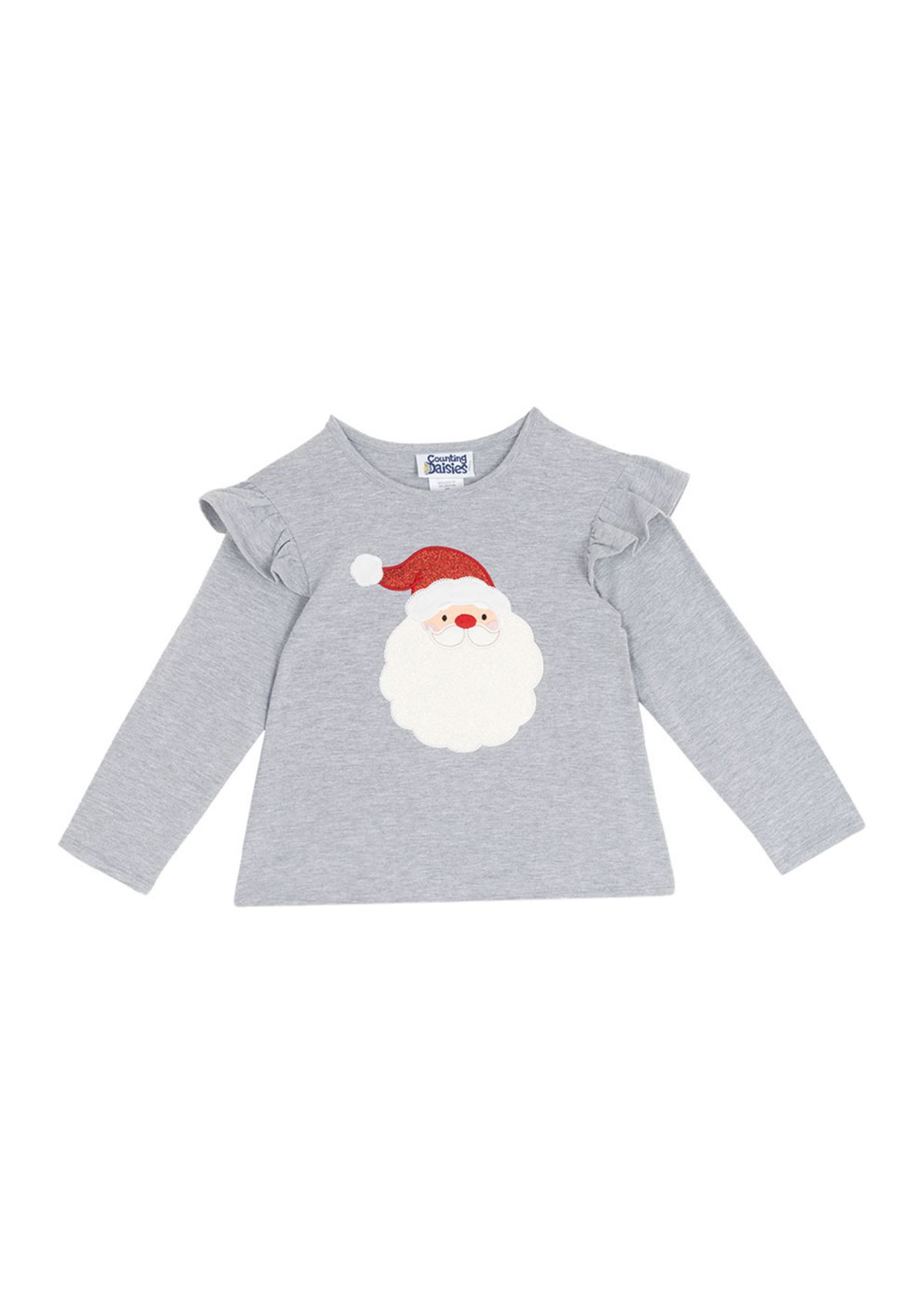 Girls 4-6x Long Sleeve Santa Graphic T-Shirt 