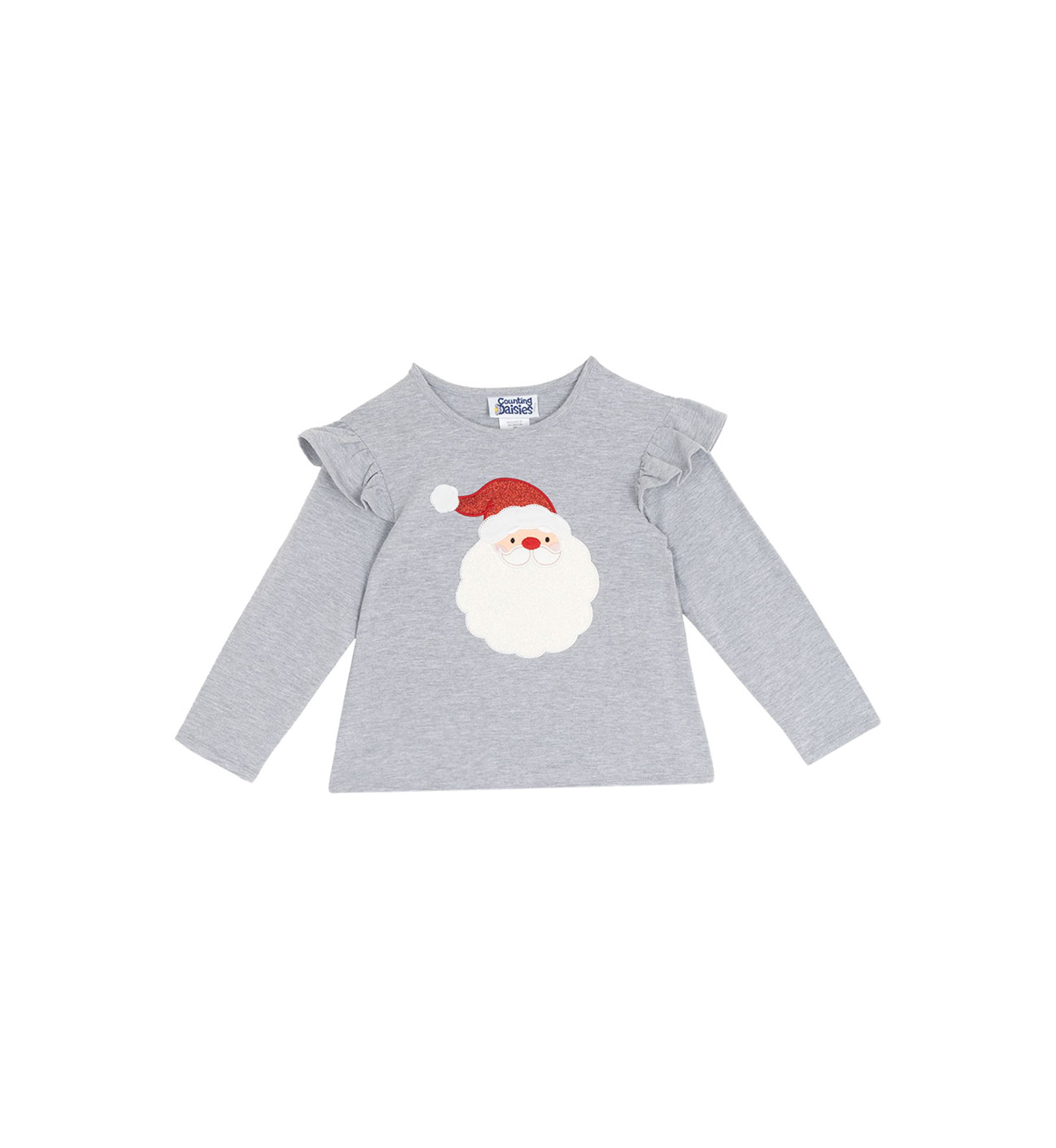 Girls 4-6x Long Sleeve Santa Graphic T-Shirt 