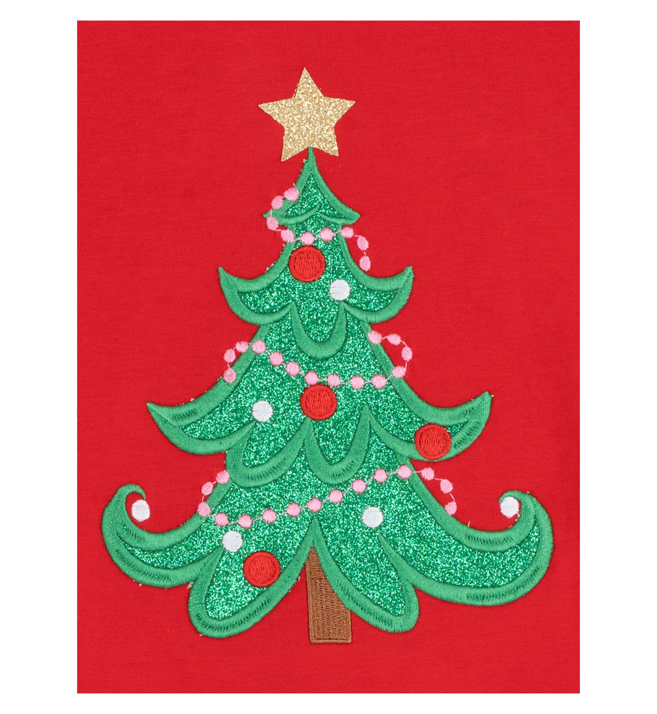 Girls 7-16 Tree Ruffle Hem Top 