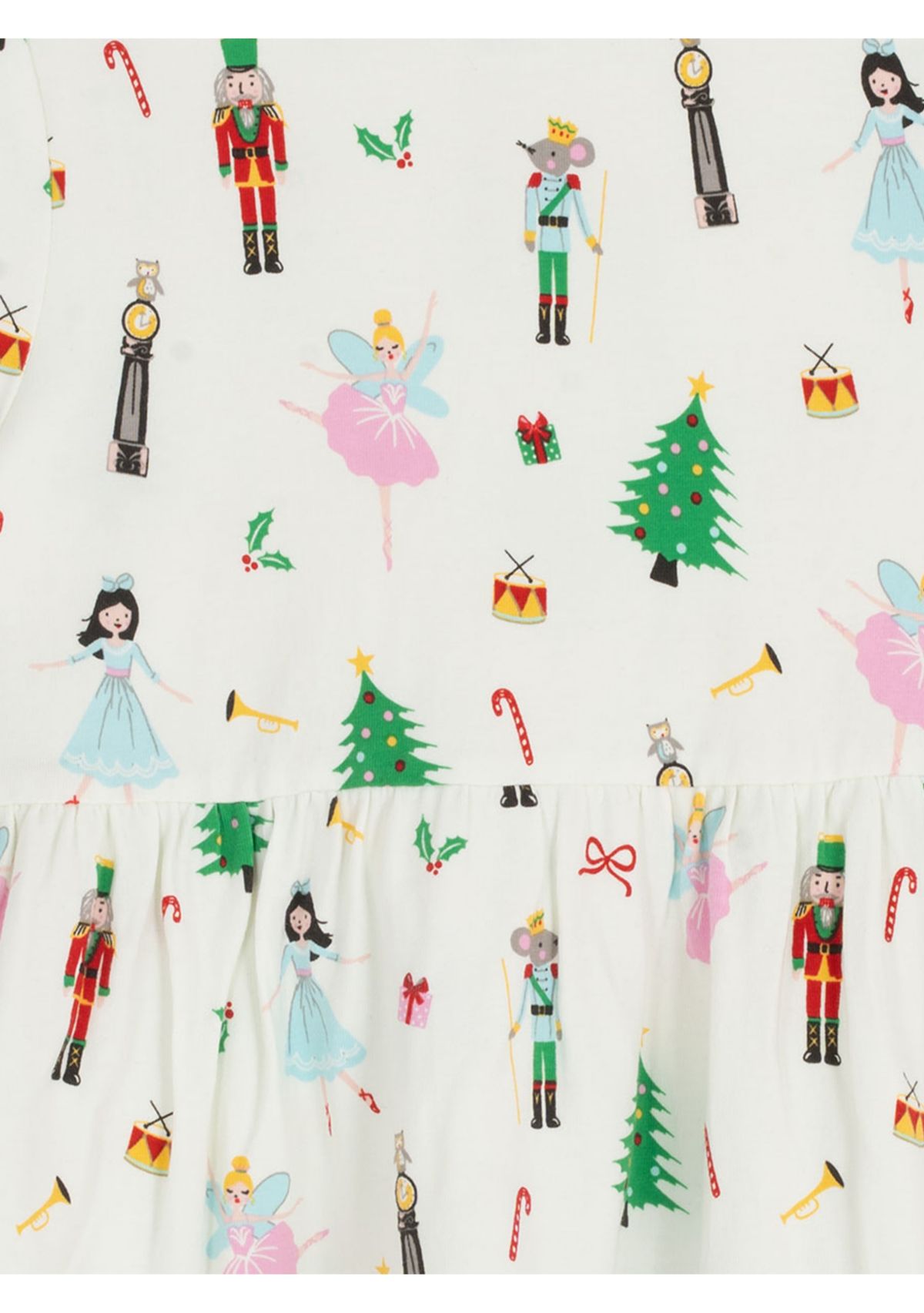 Girls 4-6x Long Sleeve Nutcracker Print Dress 