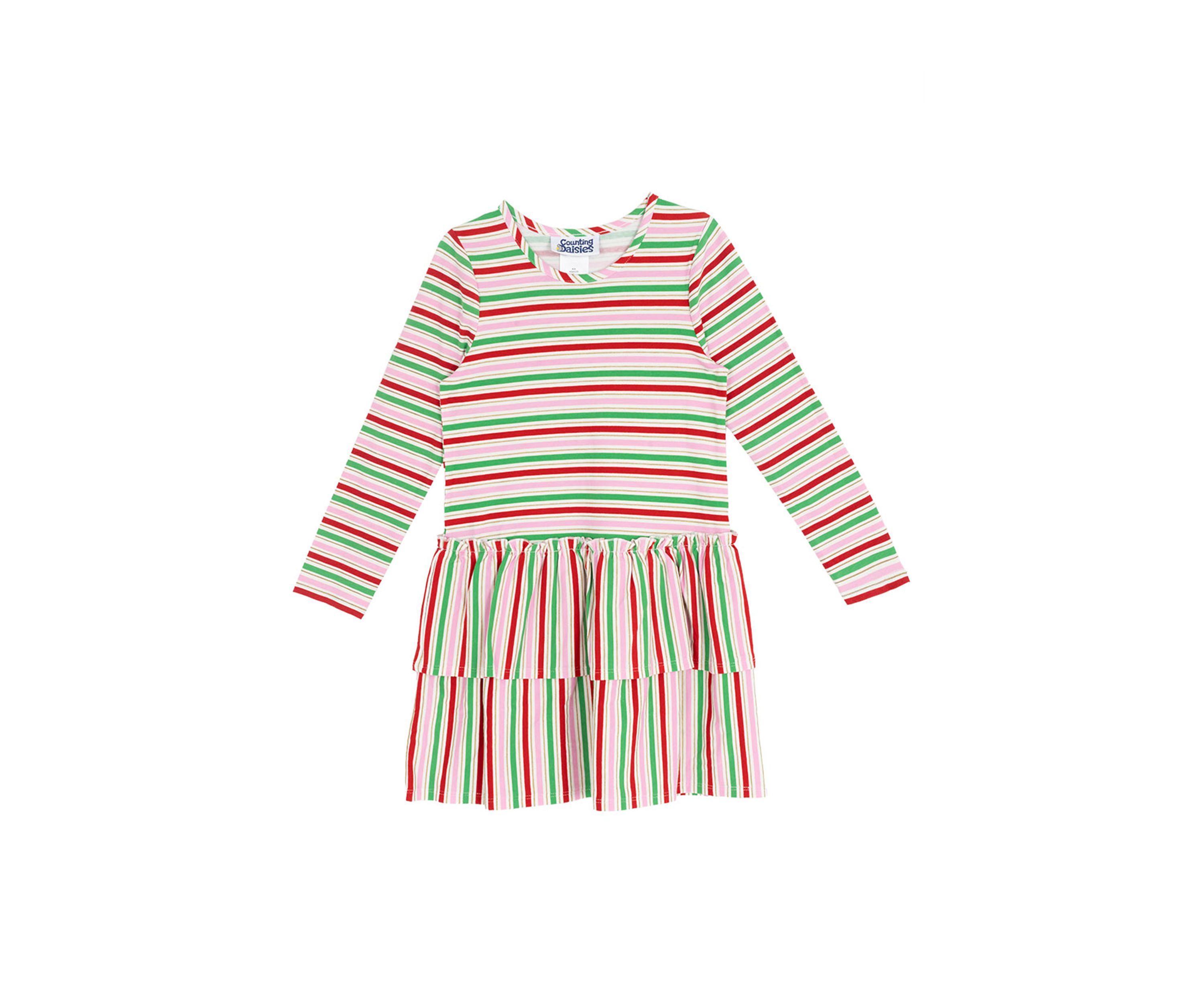 Girls 4-6x Long Sleeve Stripe Dress 