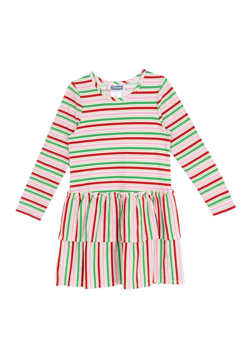 Girls 4-6x Long Sleeve Stripe Dress 