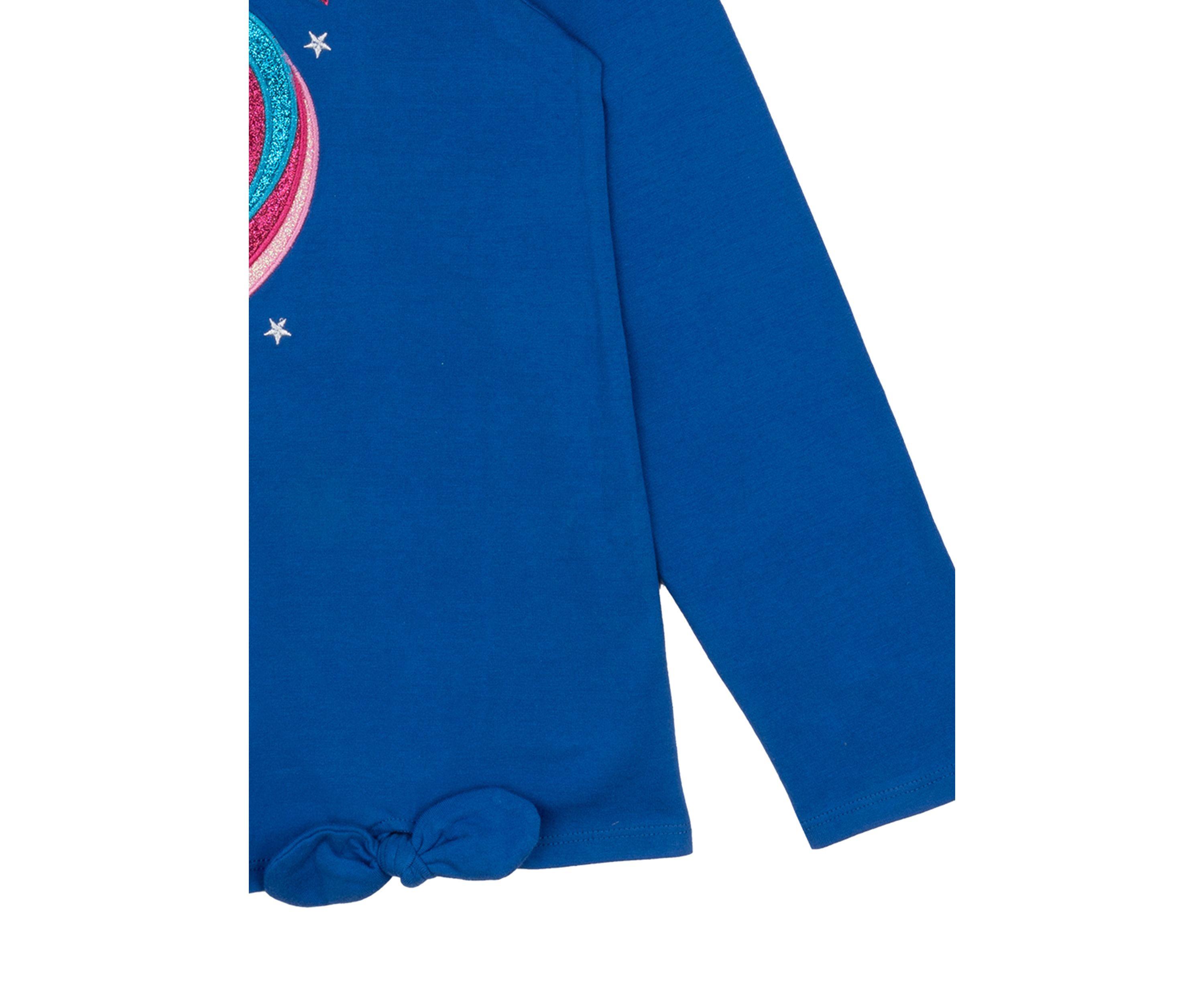 Girls 7-16 Santa Unicorn Appliqué Top
