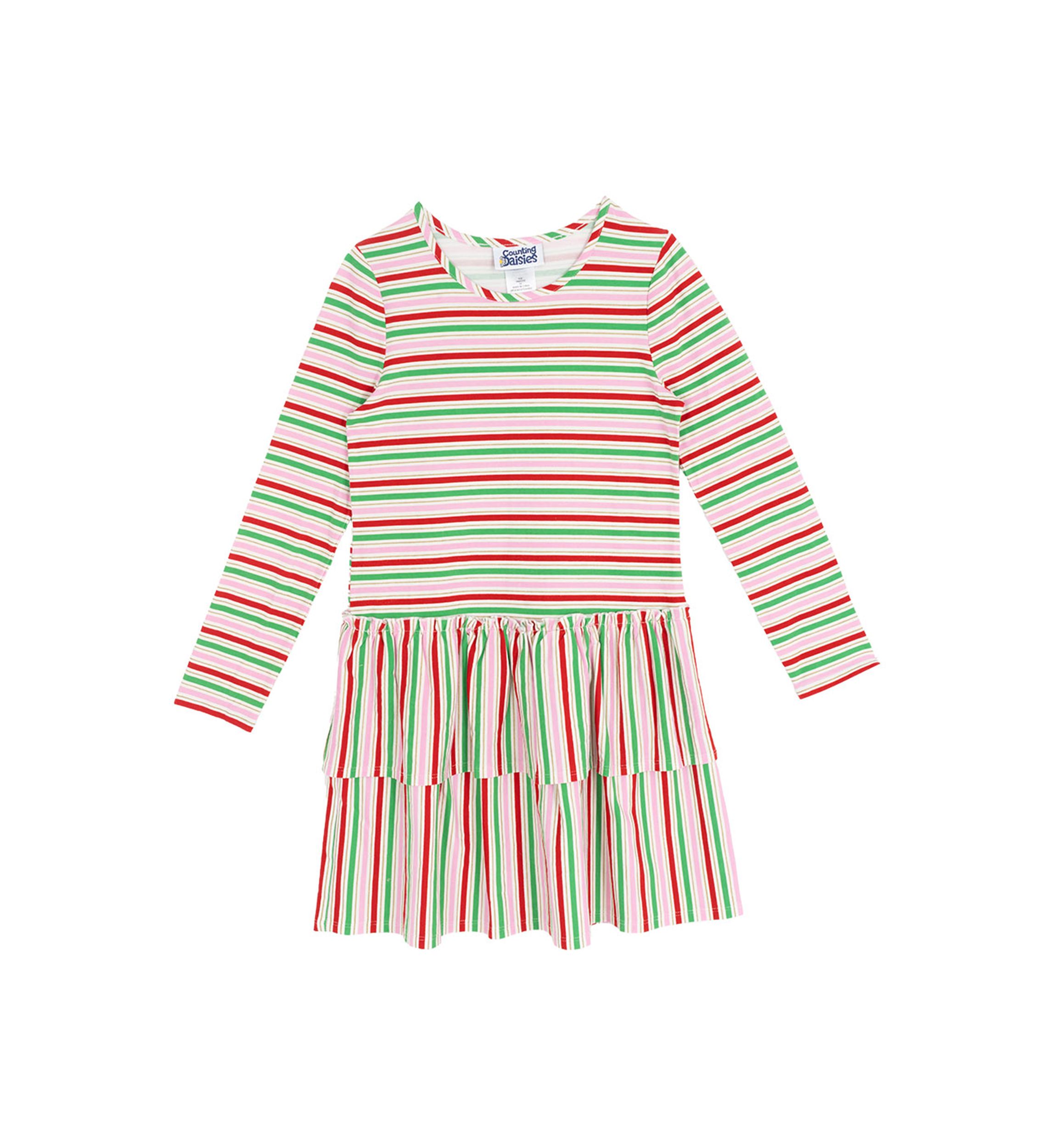 Girls 7-16 Long Sleeve Stripe Dress 