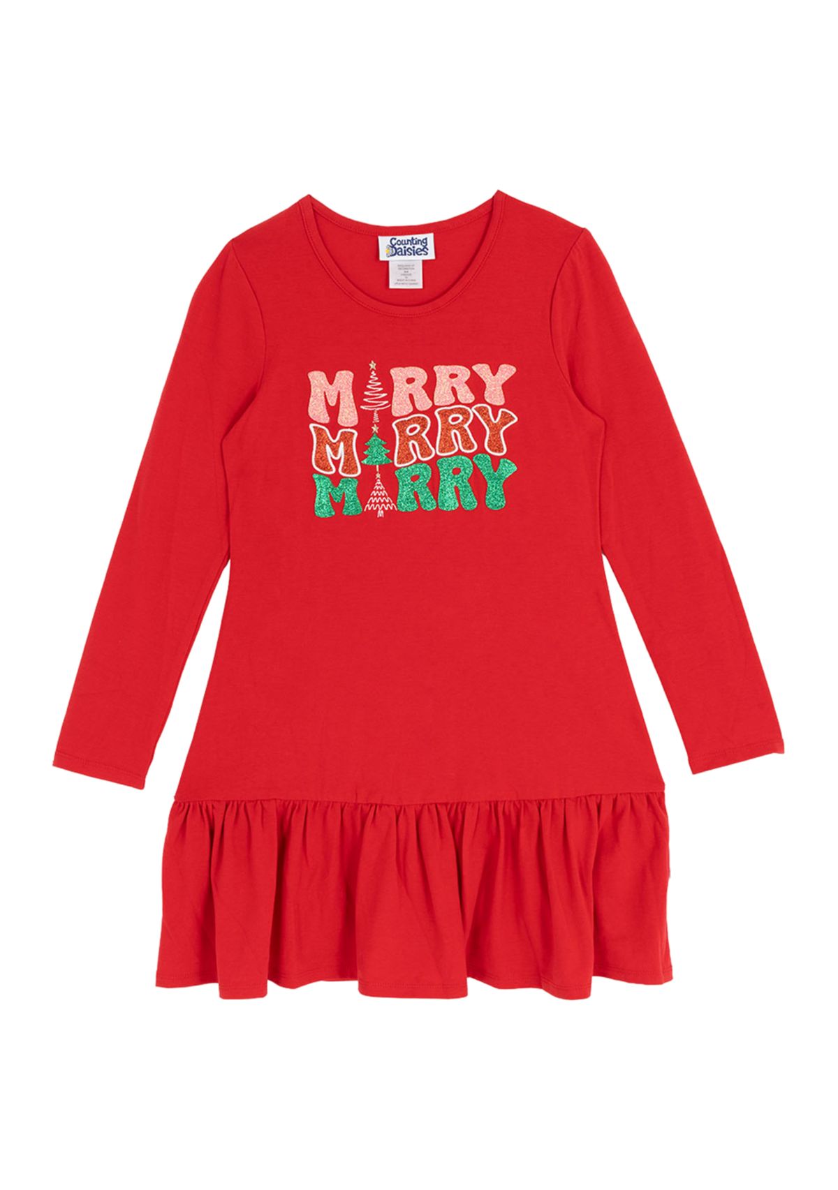 Girls 7-16 Long Sleeve Merry Dress 