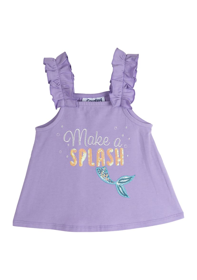 Girls 7-16 Solid Knit Top with Appliqué