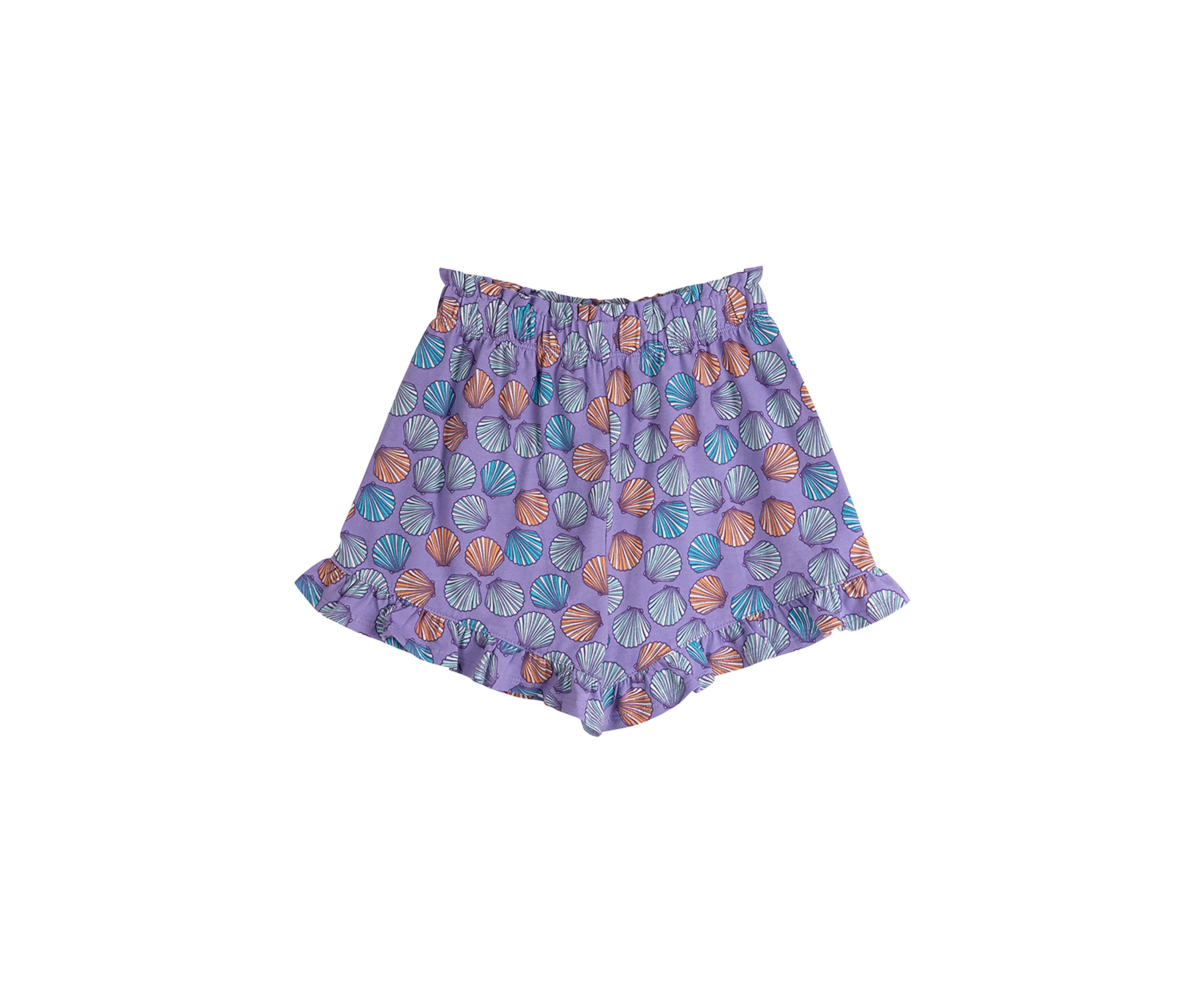 Girls 7-16 Ruffle Printed Pull On Shorts