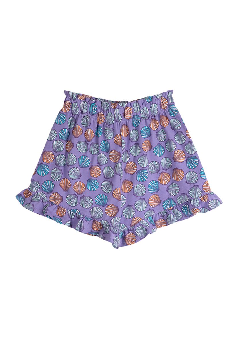 Girls 7-16 Ruffle Printed Pull On Shorts