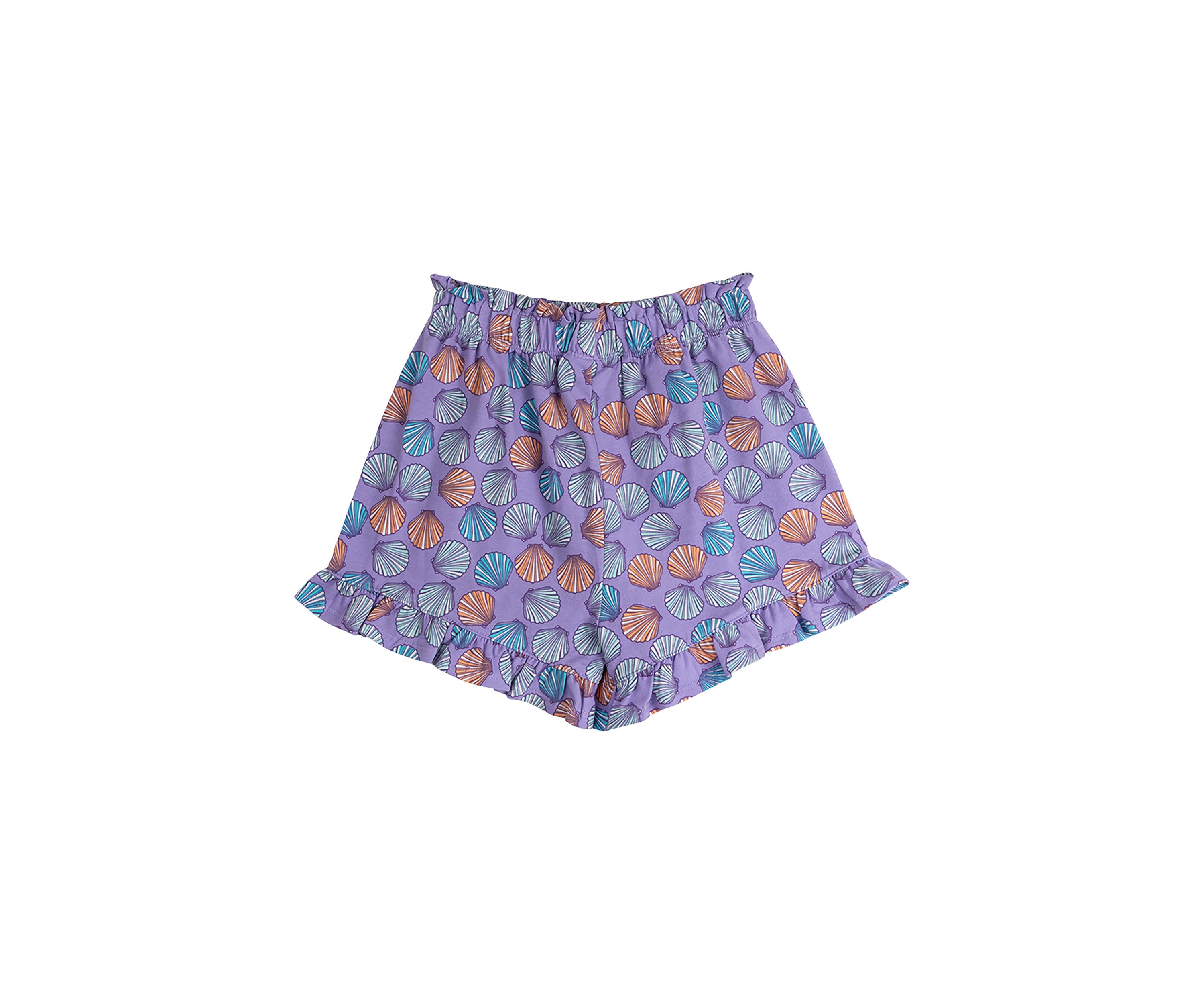 Girls 7-16 Ruffle Printed Pull On Shorts