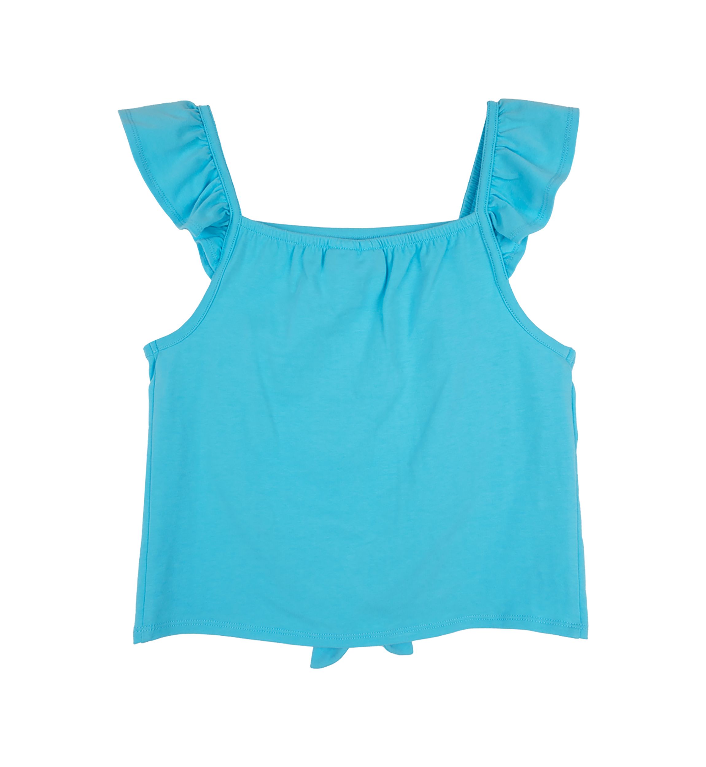 Girls 7-16 Solid Knit Tie Front Top with Appliqué