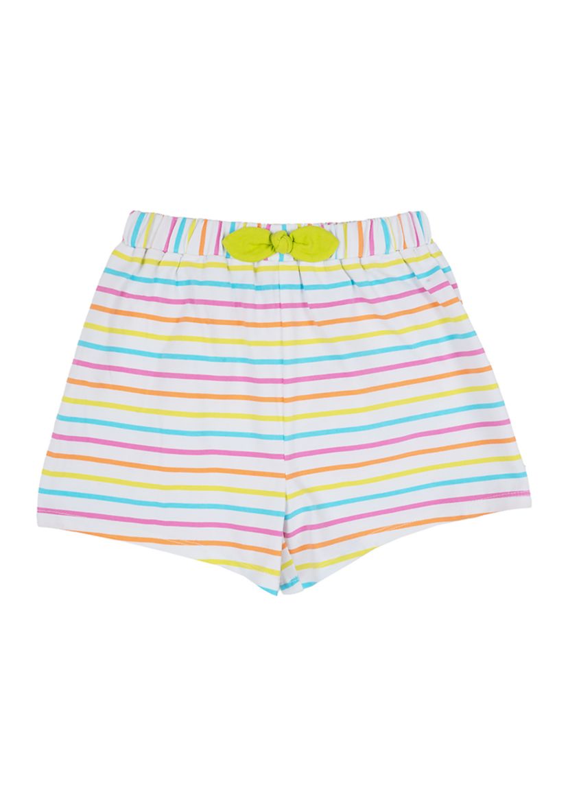 Girls 7-16 Striped Knit Ruffle Shorts with Bow