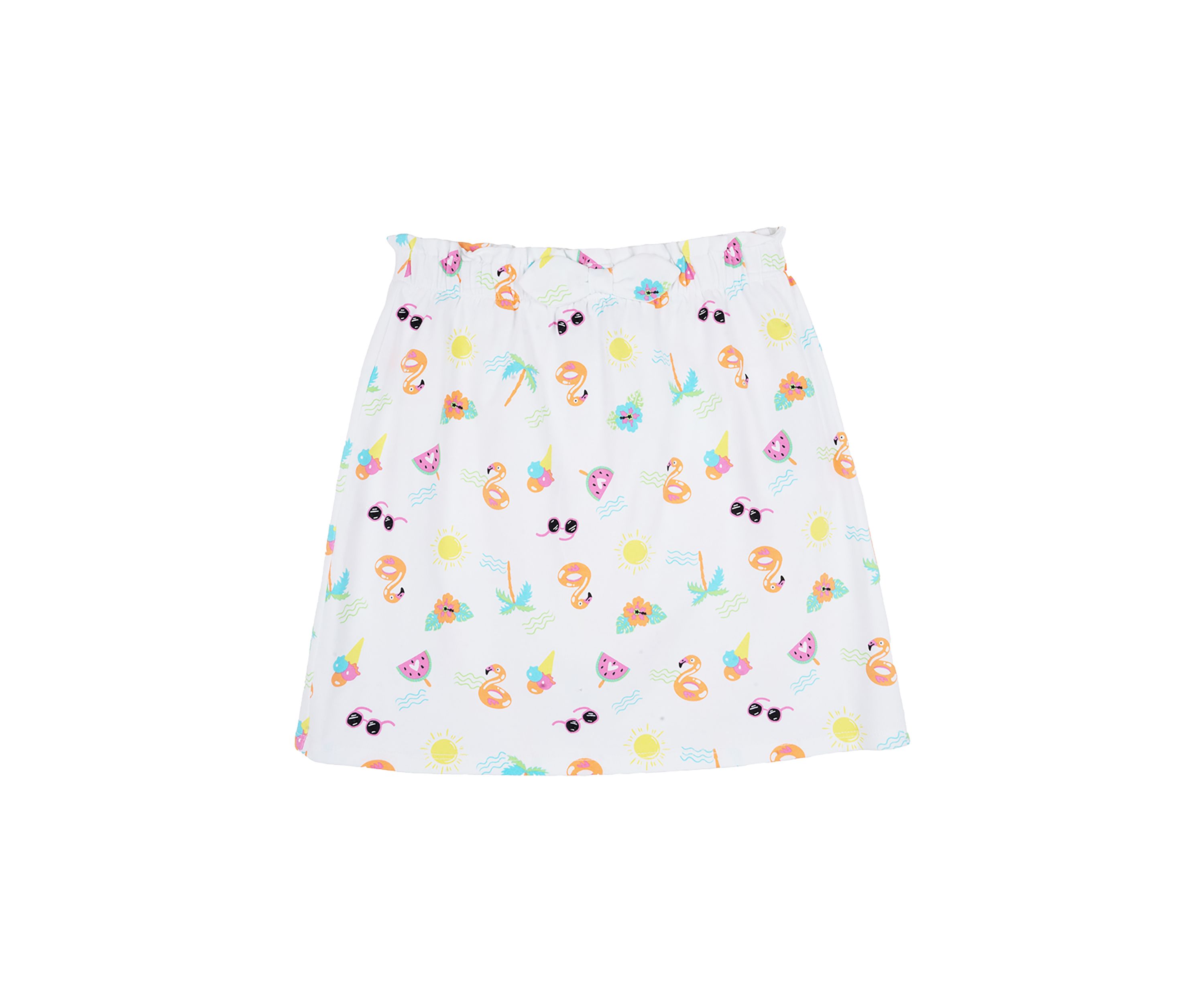 Girls 7-16 Printed Pull On Knit Skirt with Bow