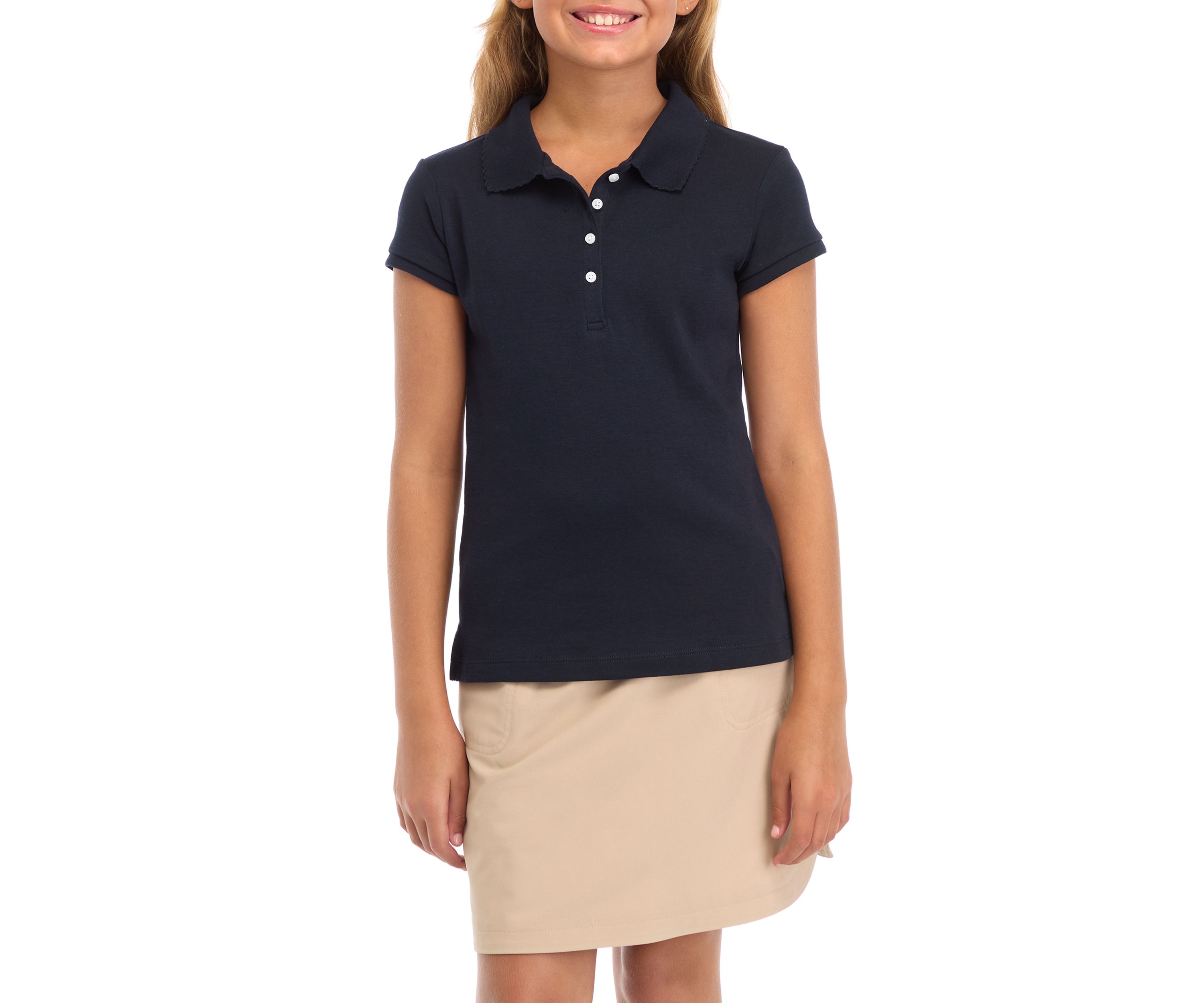 Girls 7-16 Knit Polo Shirt