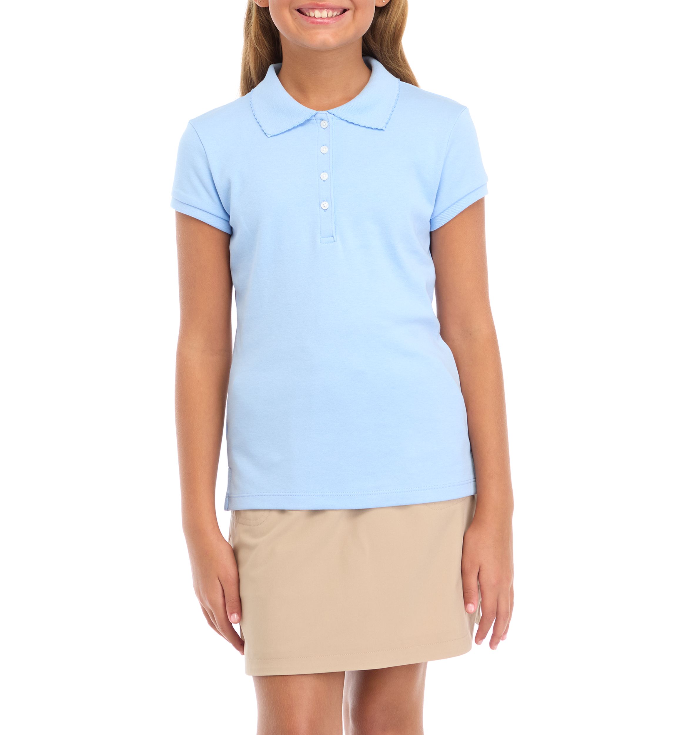 Girls 7-16 Knit Polo Shirt