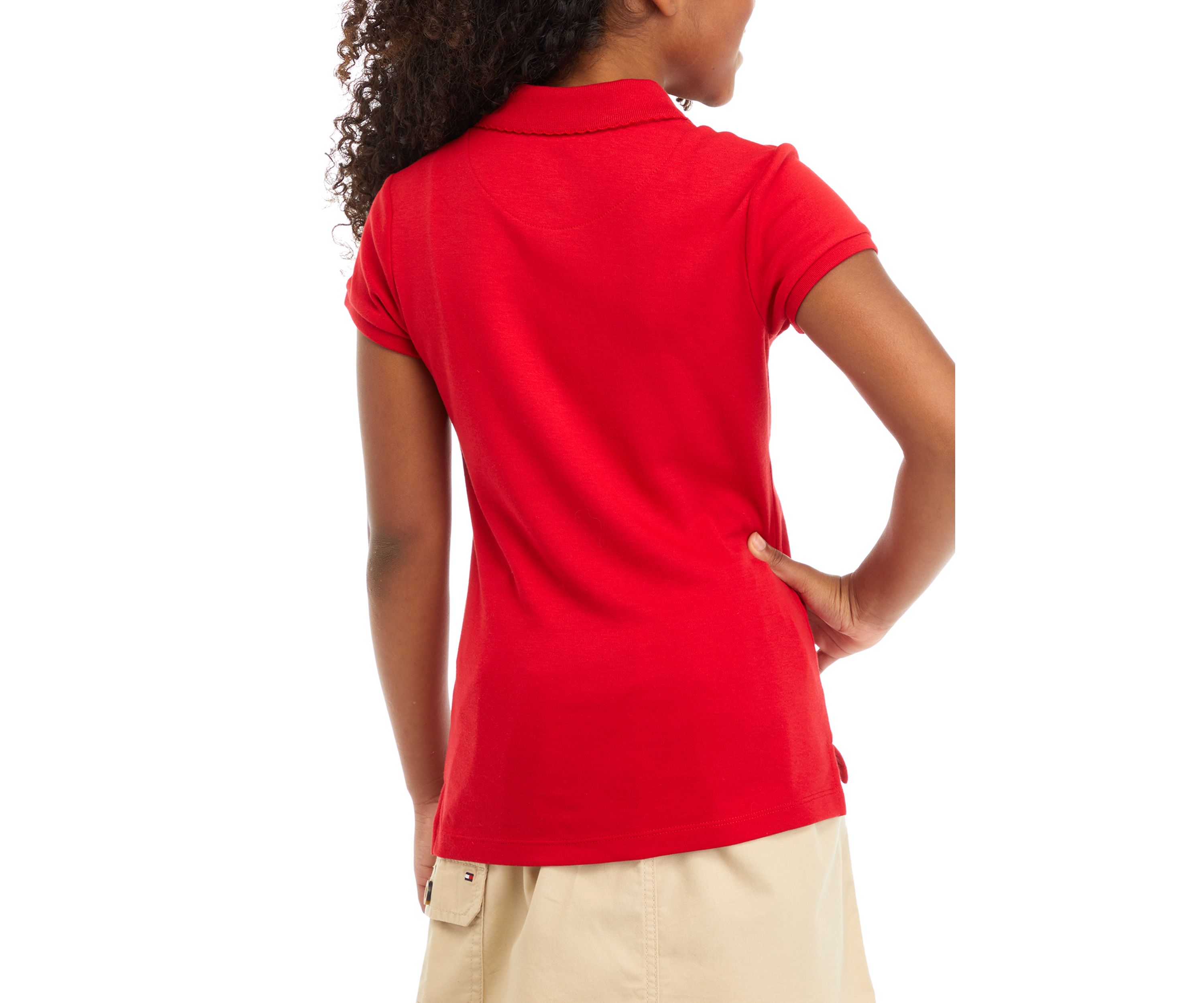Girls 7-16 Short Sleeve Knit Polo Shirt