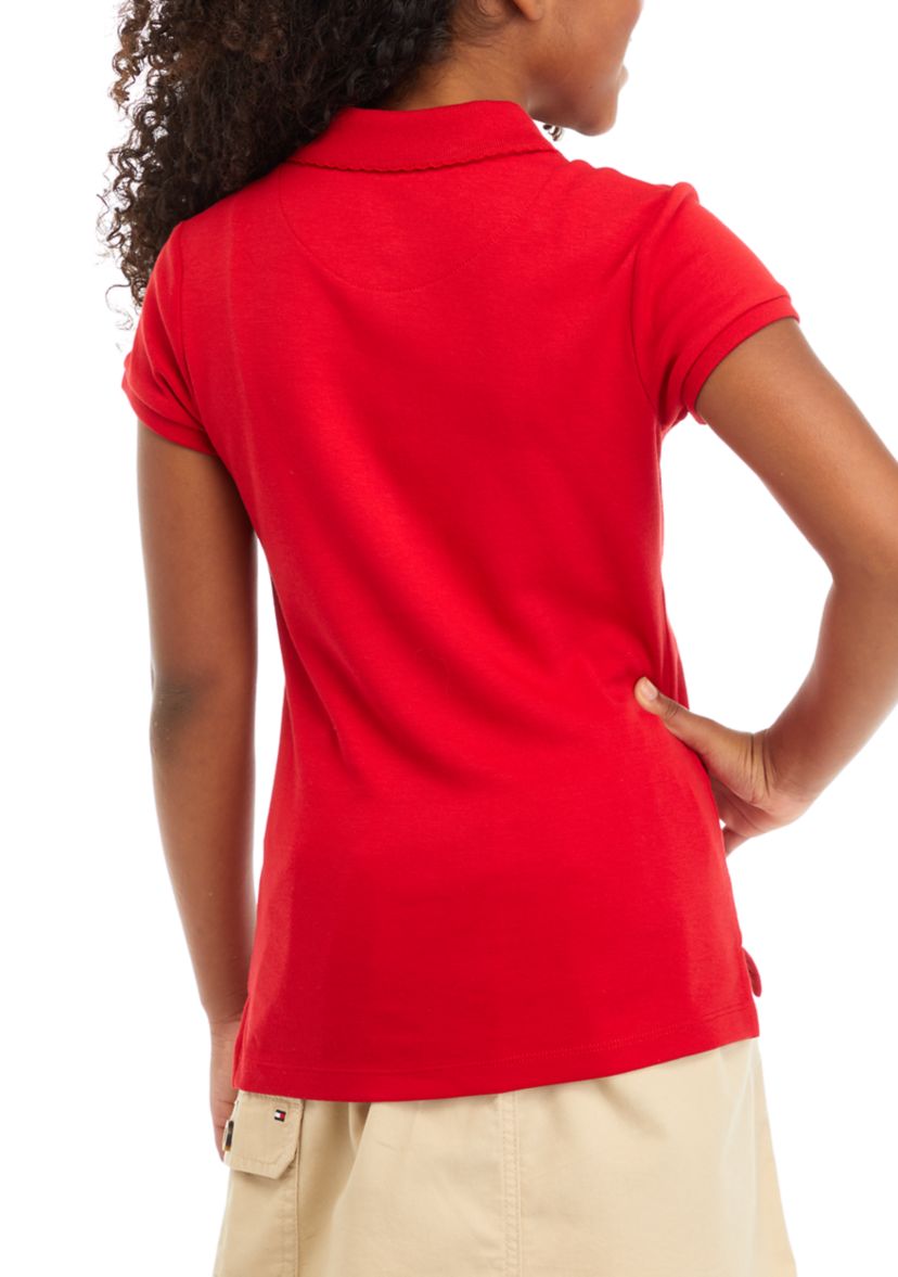 Girls 7-16 Short Sleeve Knit Polo Shirt