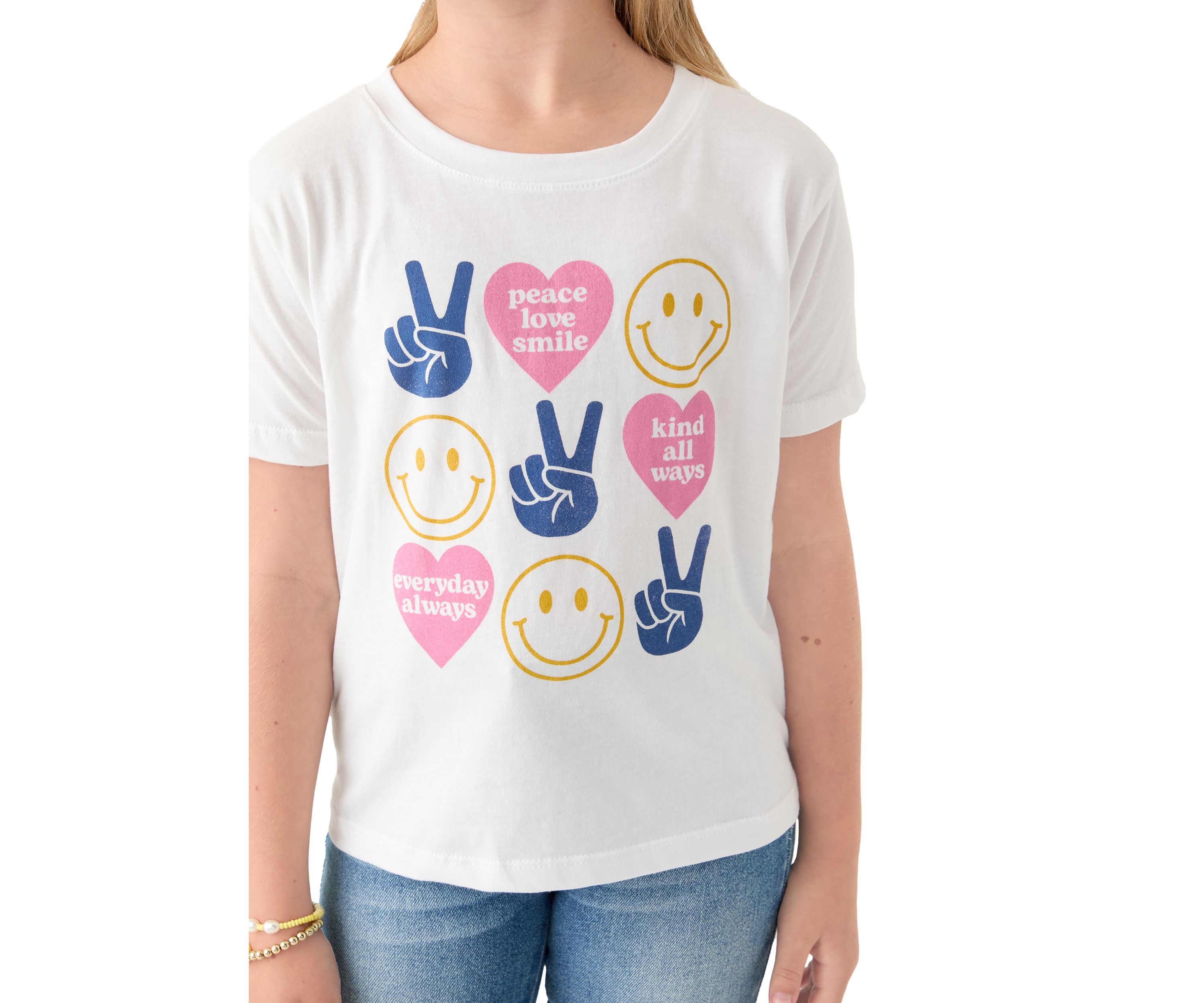 Girls 7-16 Peace and Love Graphic T-Shirt