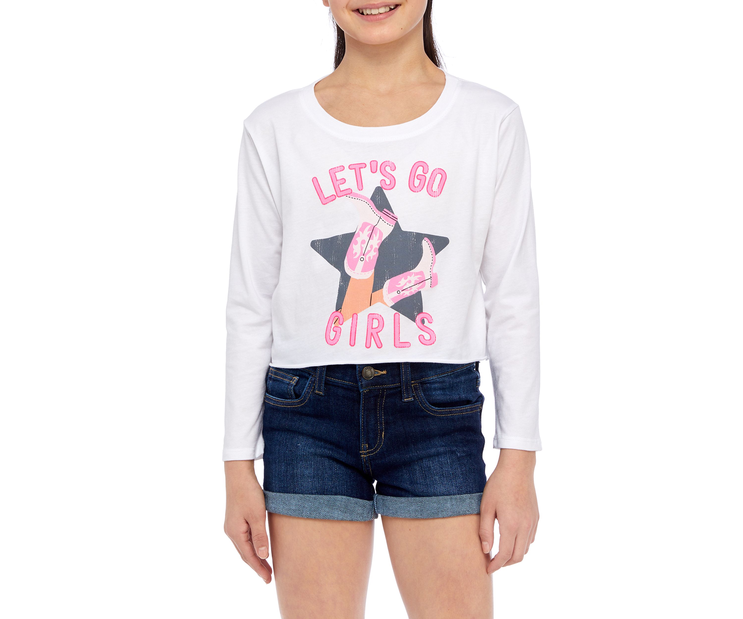 Girls 7-16 Lets Go Girls Graphic T-Shirt