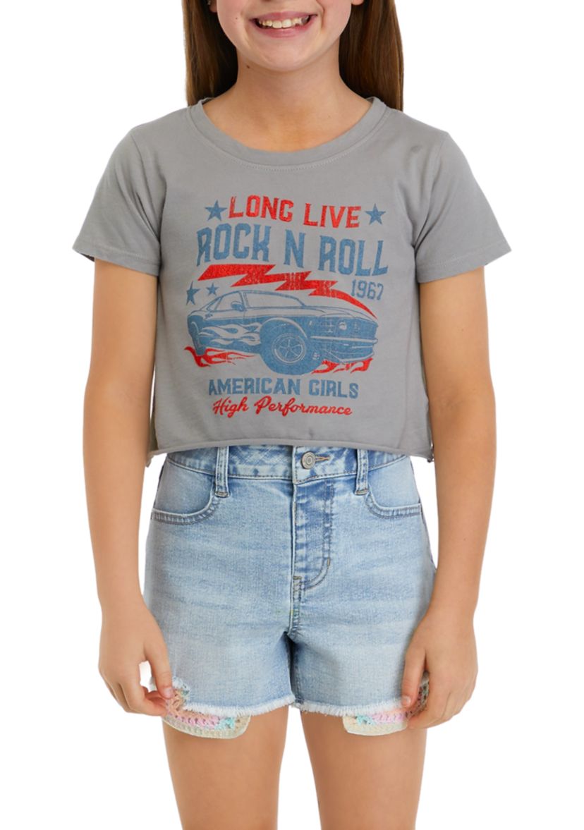 Girls 4-6x Rock N Roll Short Sleeve Graphic T-Shirt