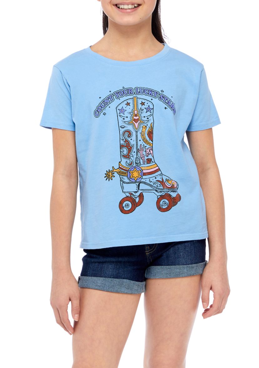 Girls 7-16 Boot Rollerskate Graphic T-Shirt