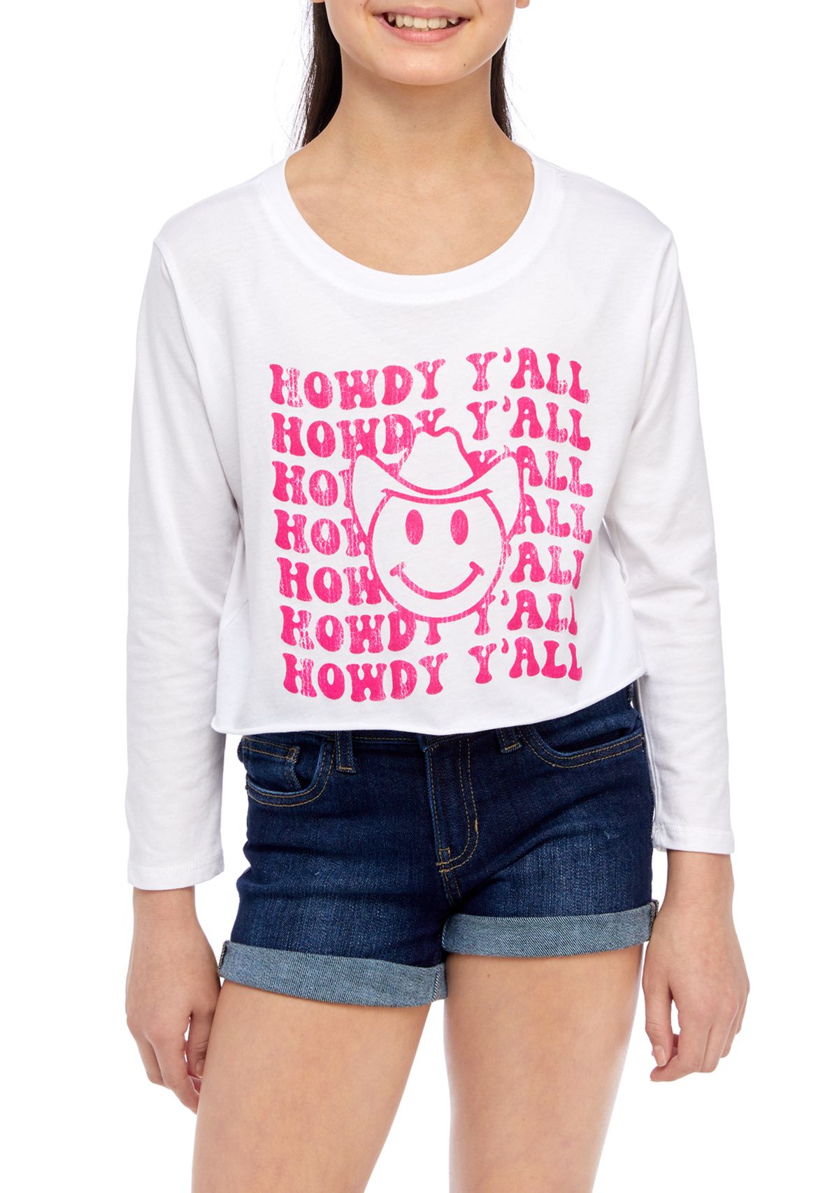 Girls 7-16 Howdy Yall Long Sleeve Graphic T-Shirt