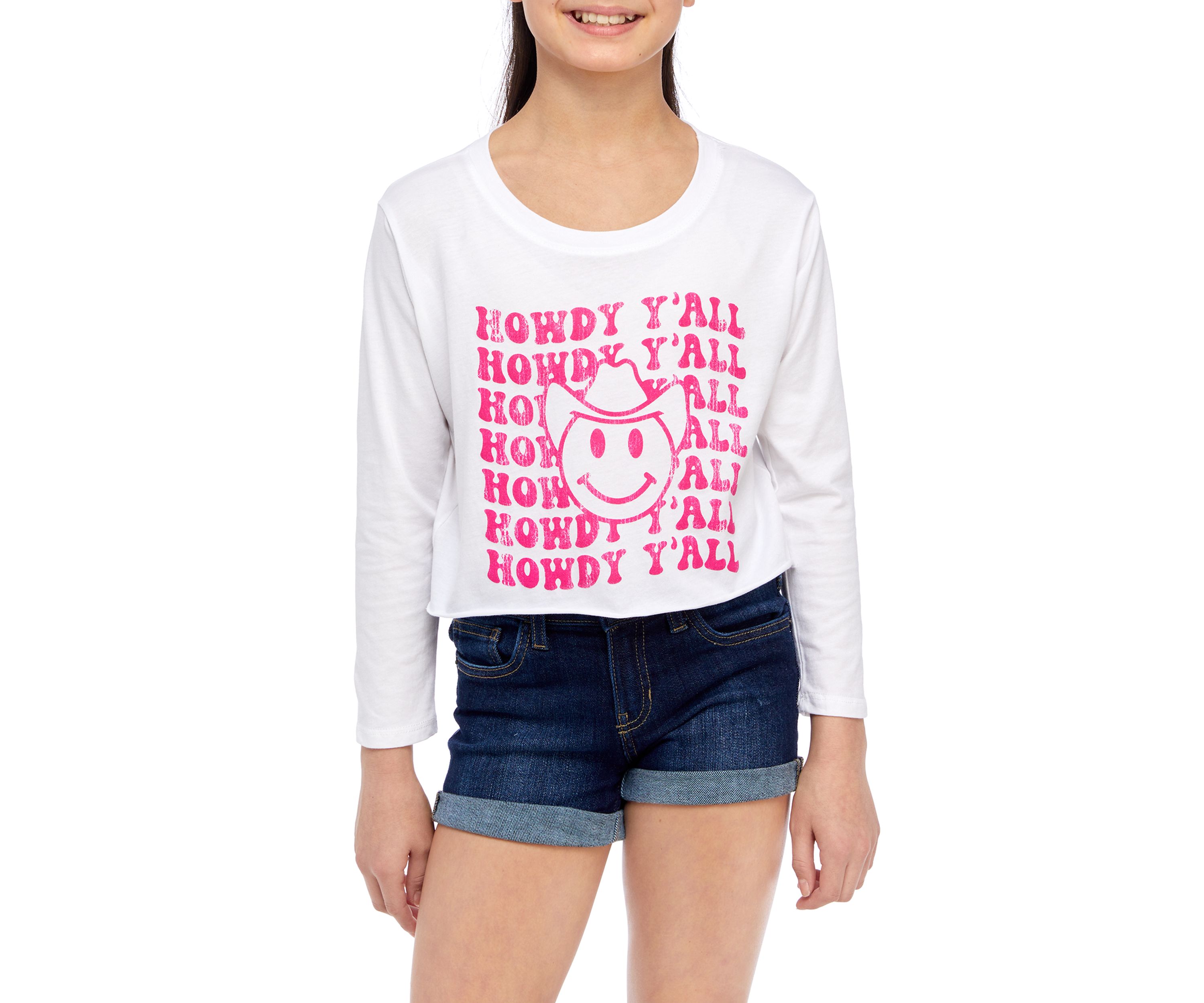 Girls 7-16 Howdy Yall Long Sleeve Graphic T-Shirt