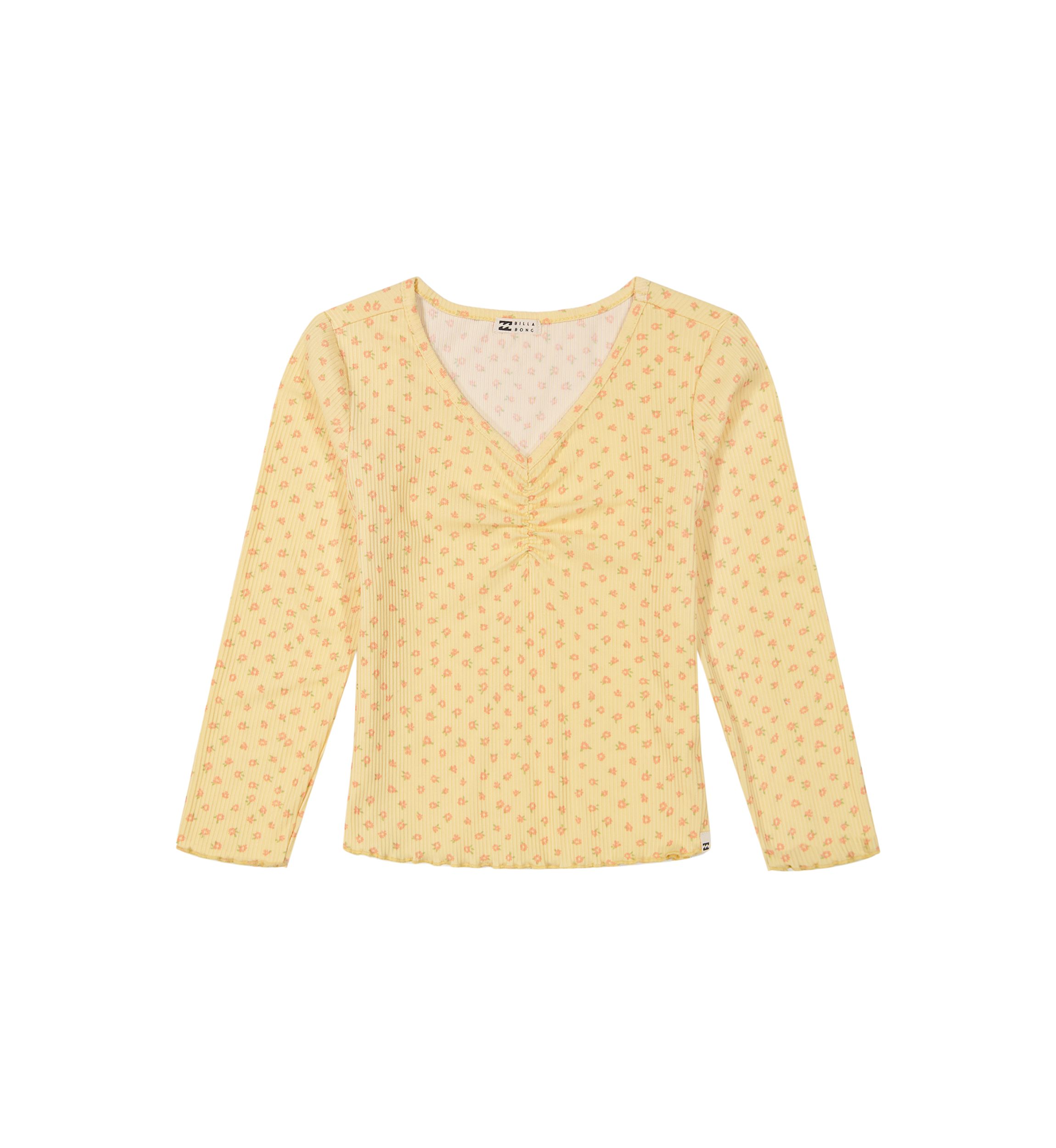Girls 7-16 Ditsy Floral Rib Knit Top