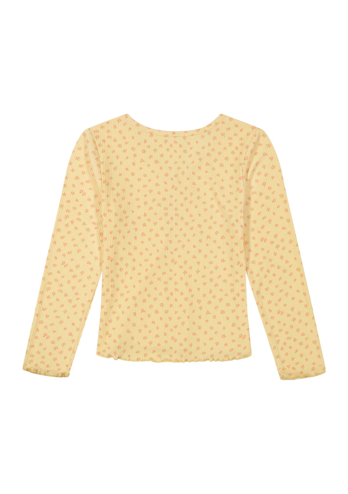 Girls 7-16 Ditsy Floral Rib Knit Top