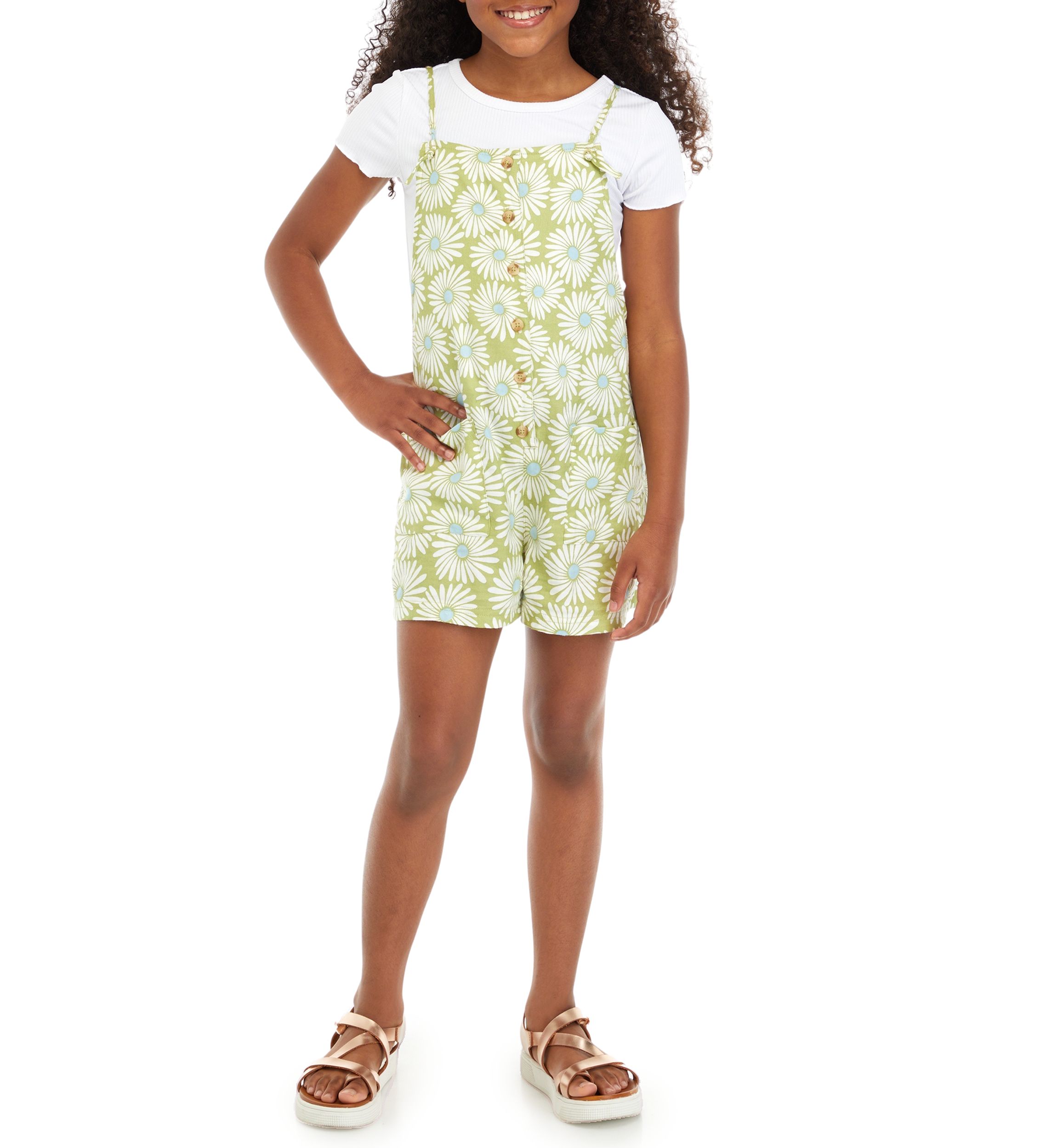 Girls 7-16 Wave Watch Printed Romper