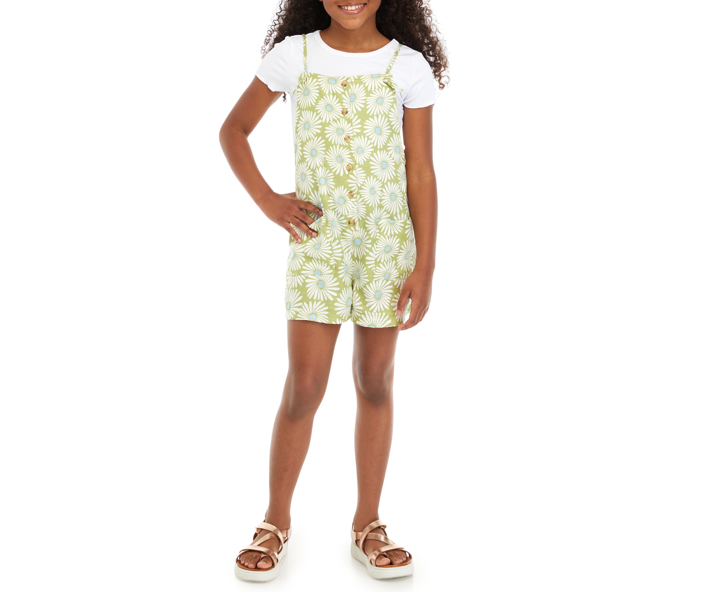 Girls 7-16 Wave Watch Printed Romper