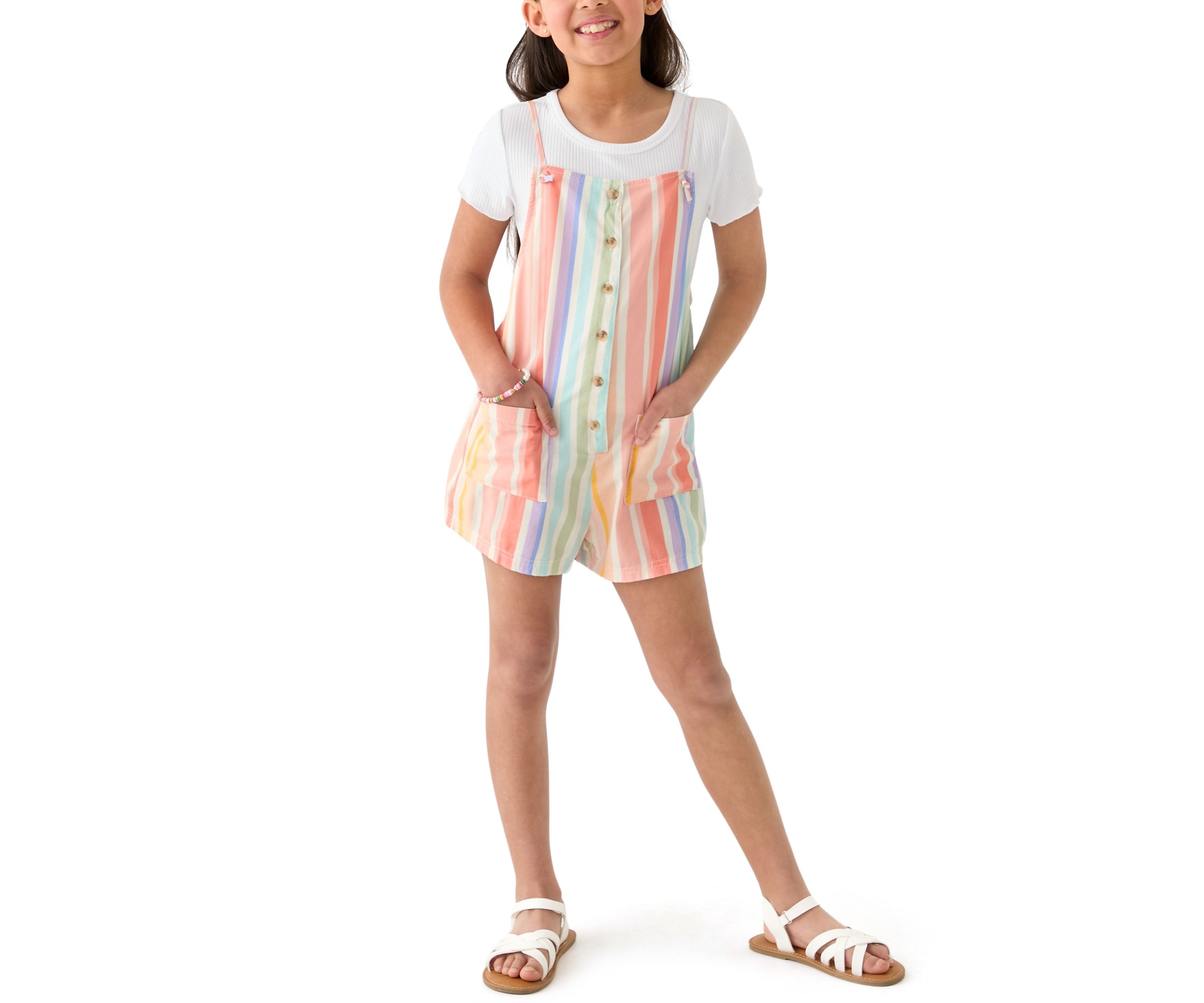 Girls 7-16 Wave Watch Romper 