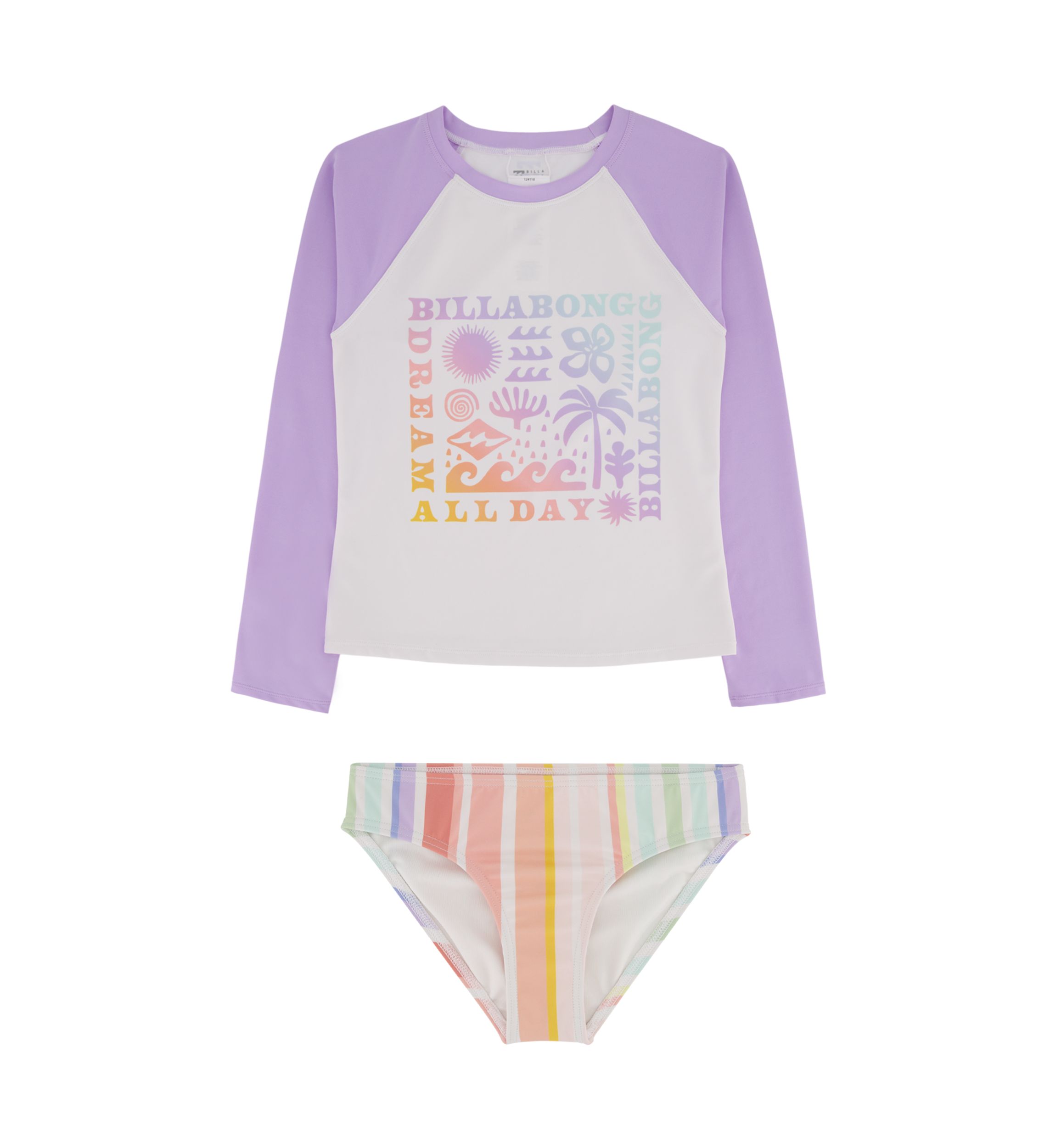 Girls 7-16 Rashguard Bikini Set 