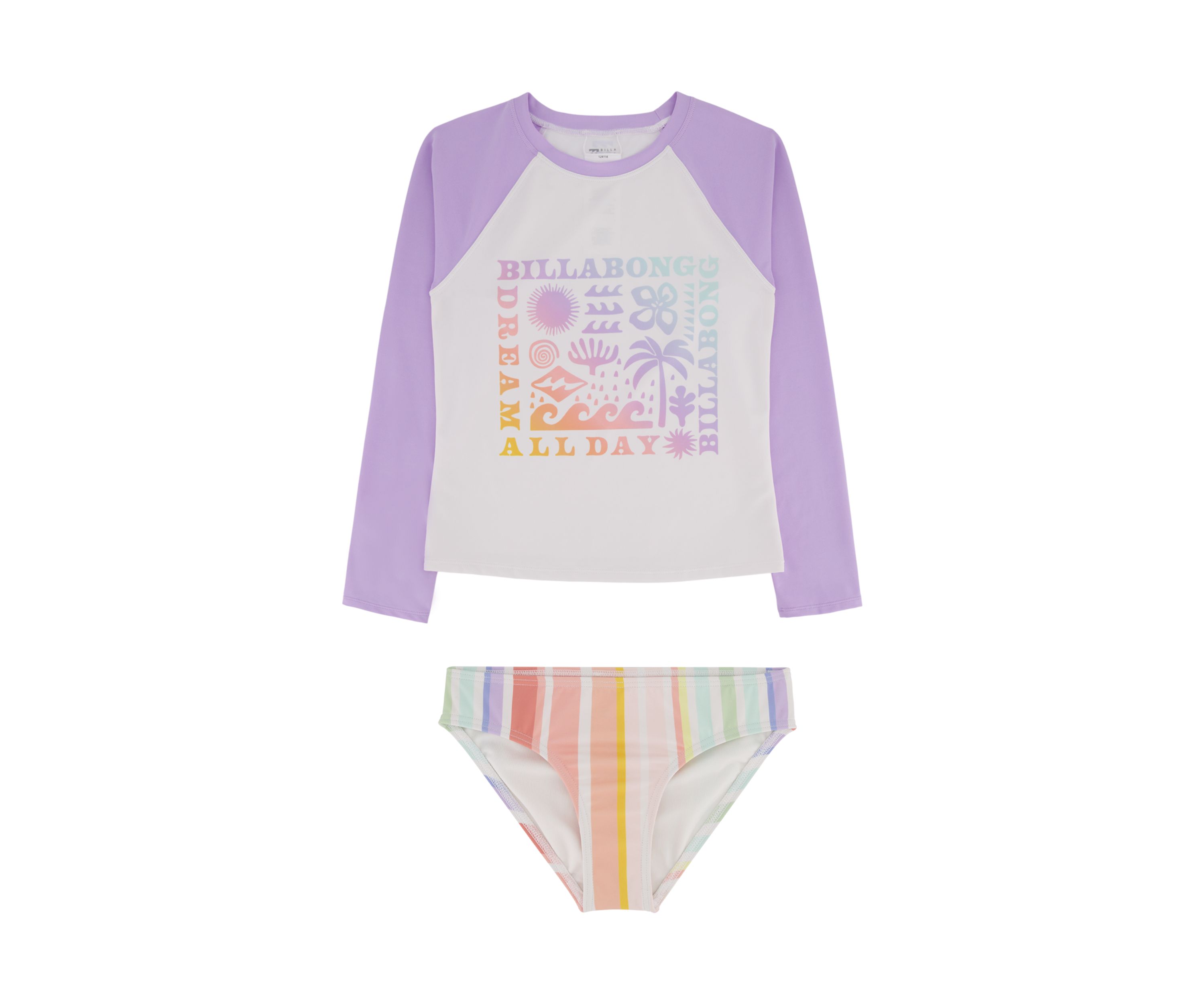 Girls 7-16 Rashguard Bikini Set 