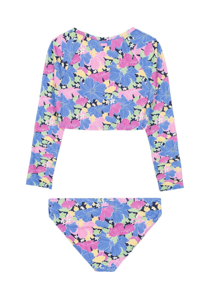Girls 7-16 Floral Printed Rashguard Set