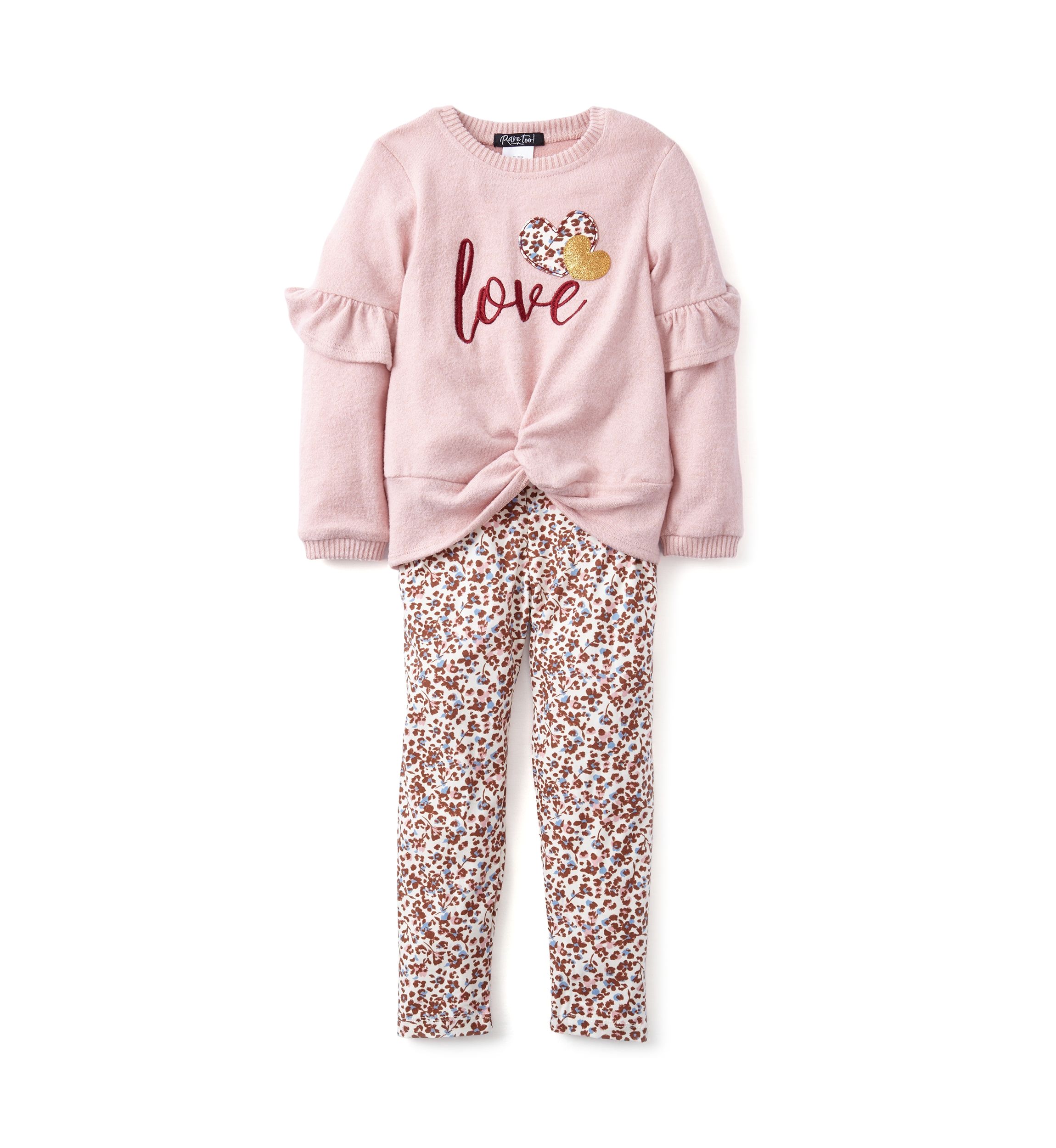Girls 4-6x Love Graphic Top and Printed Leggings Set
