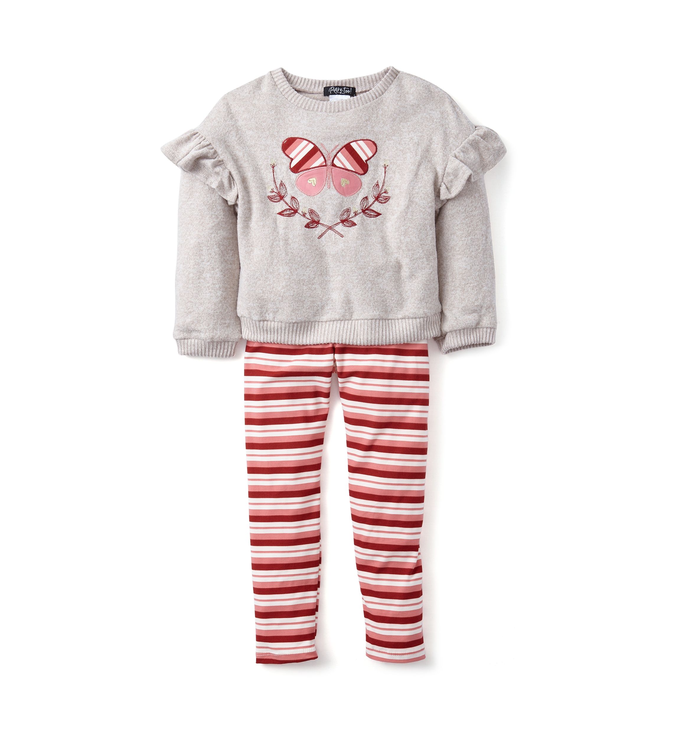 Girls 4-6x Butterfly Sweater and Printed Leggings Set