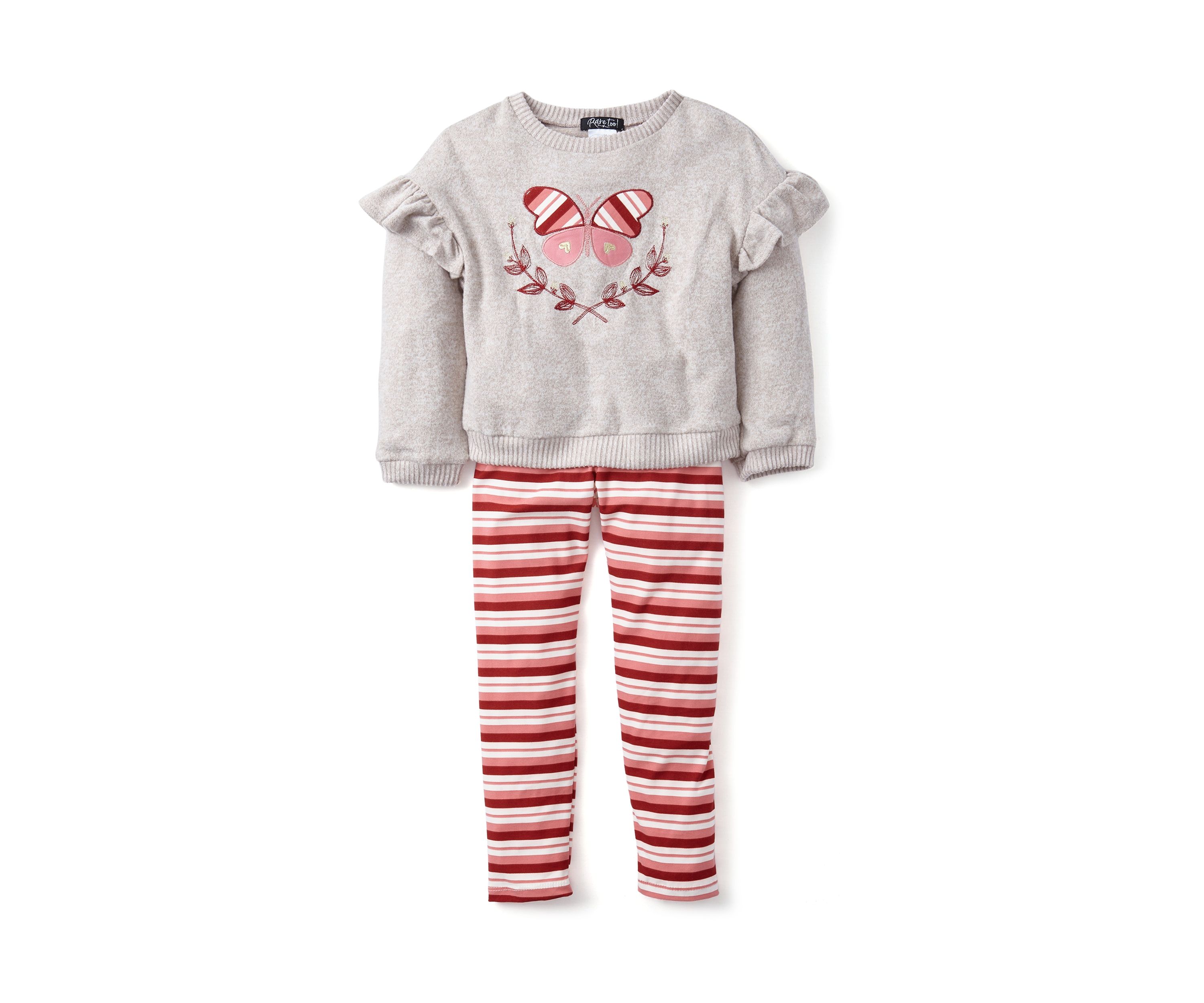Girls 4-6x Butterfly Sweater and Printed Leggings Set
