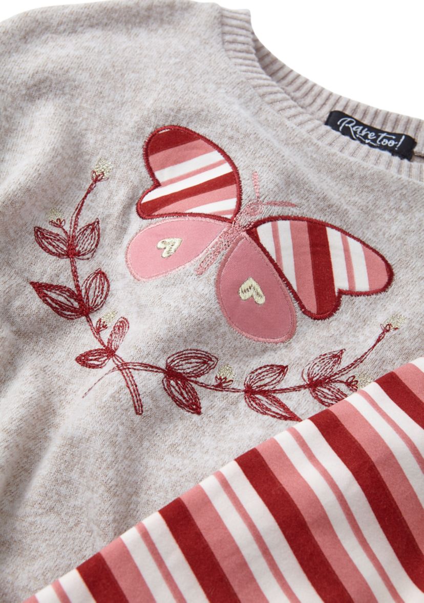 Girls 4-6x Butterfly Sweater and Printed Leggings Set