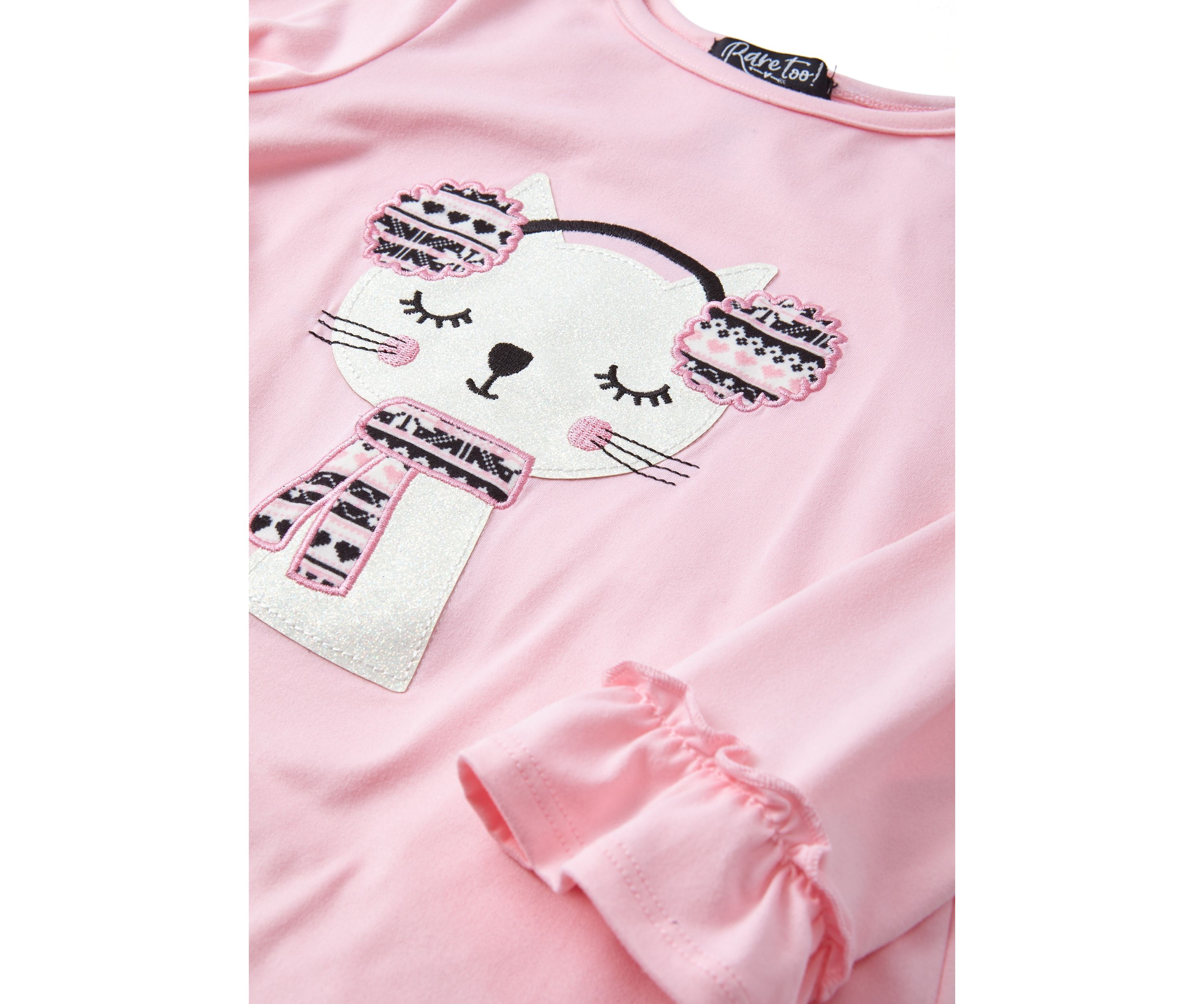 Girls 4-6x Kitty Graphic Top and Printed Leggings Set