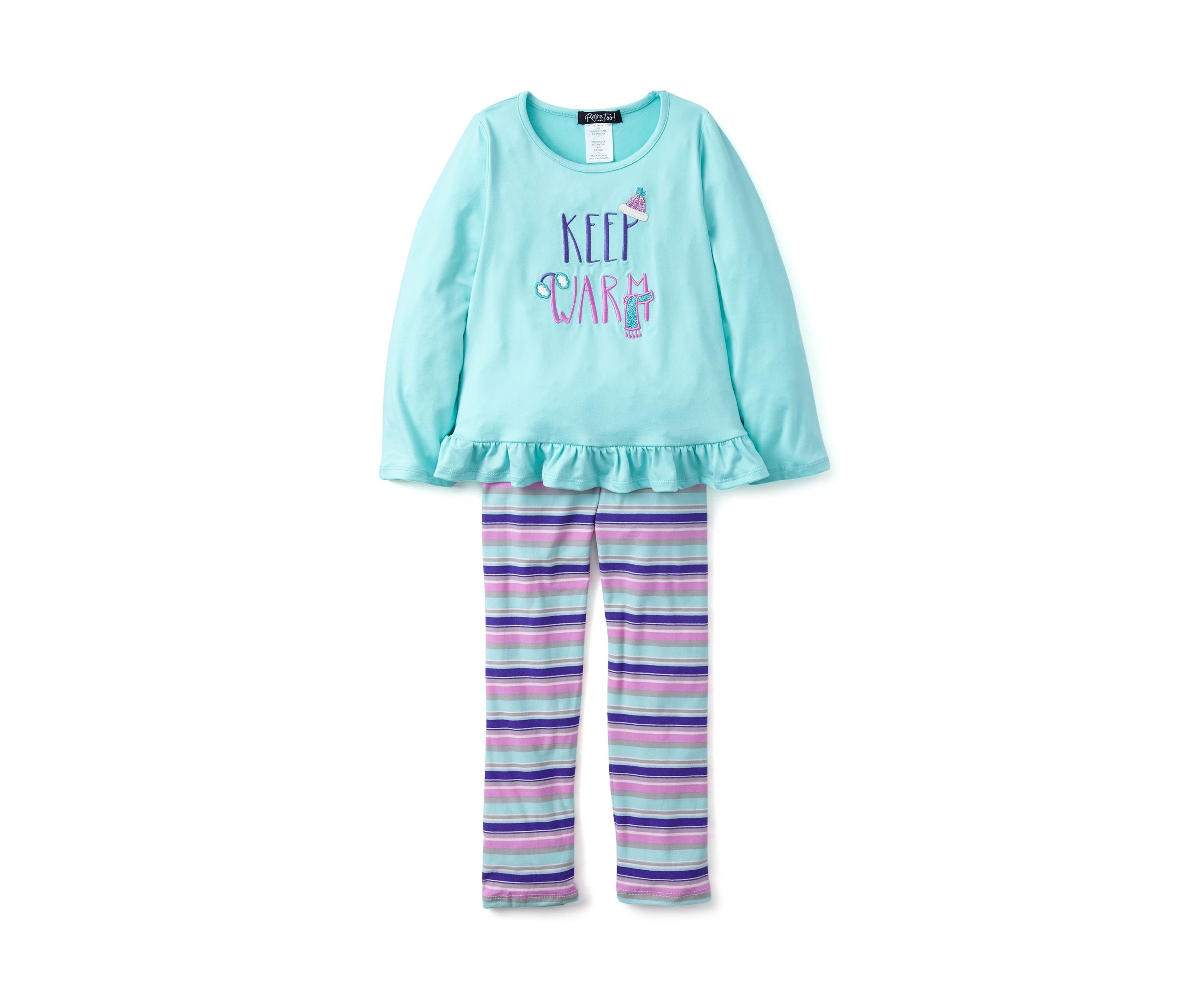 Girls 4-6x Keep Warm Graphic Top and Printed Leggings Set