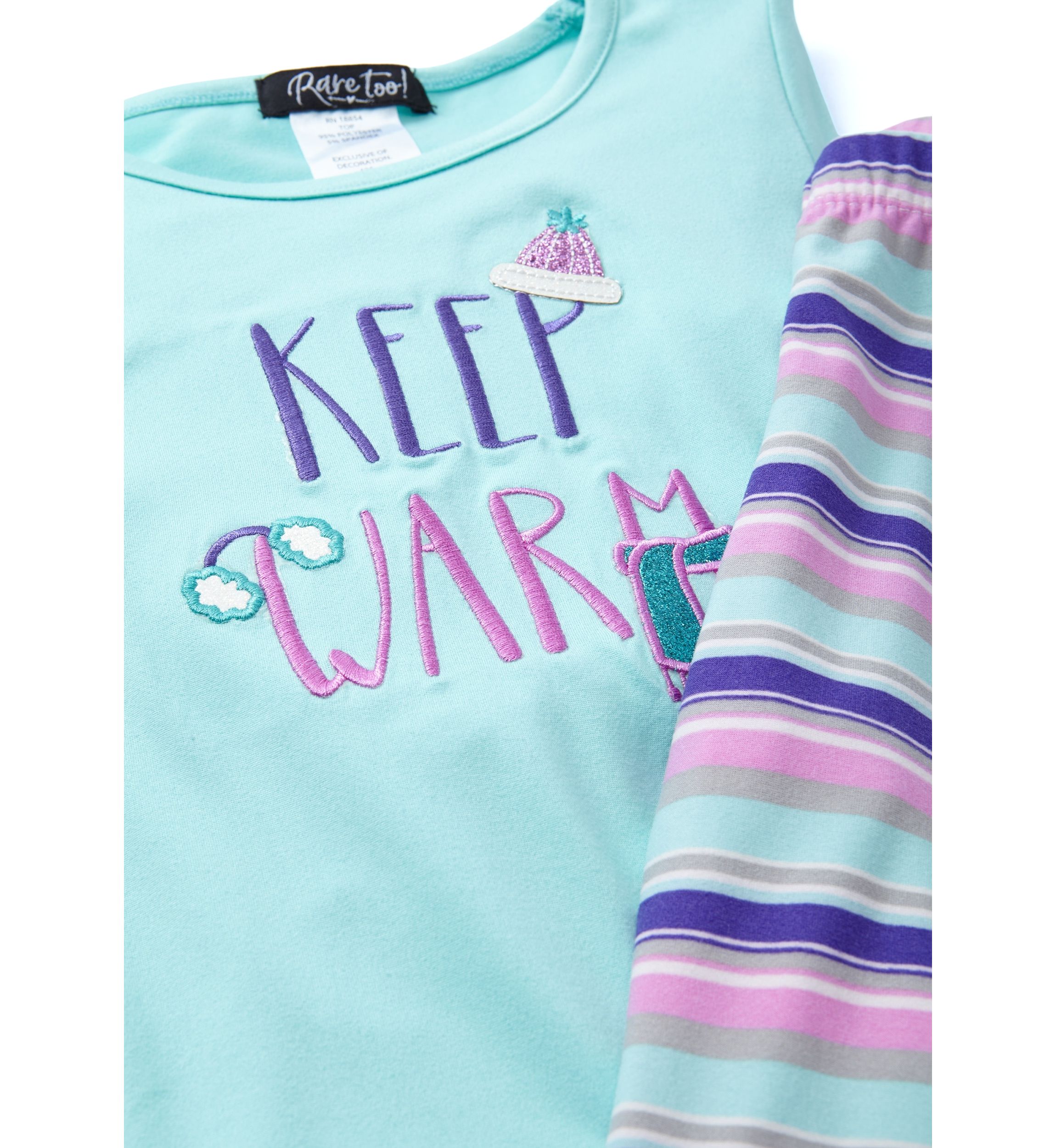 Girls 4-6x Keep Warm Graphic Top and Printed Leggings Set
