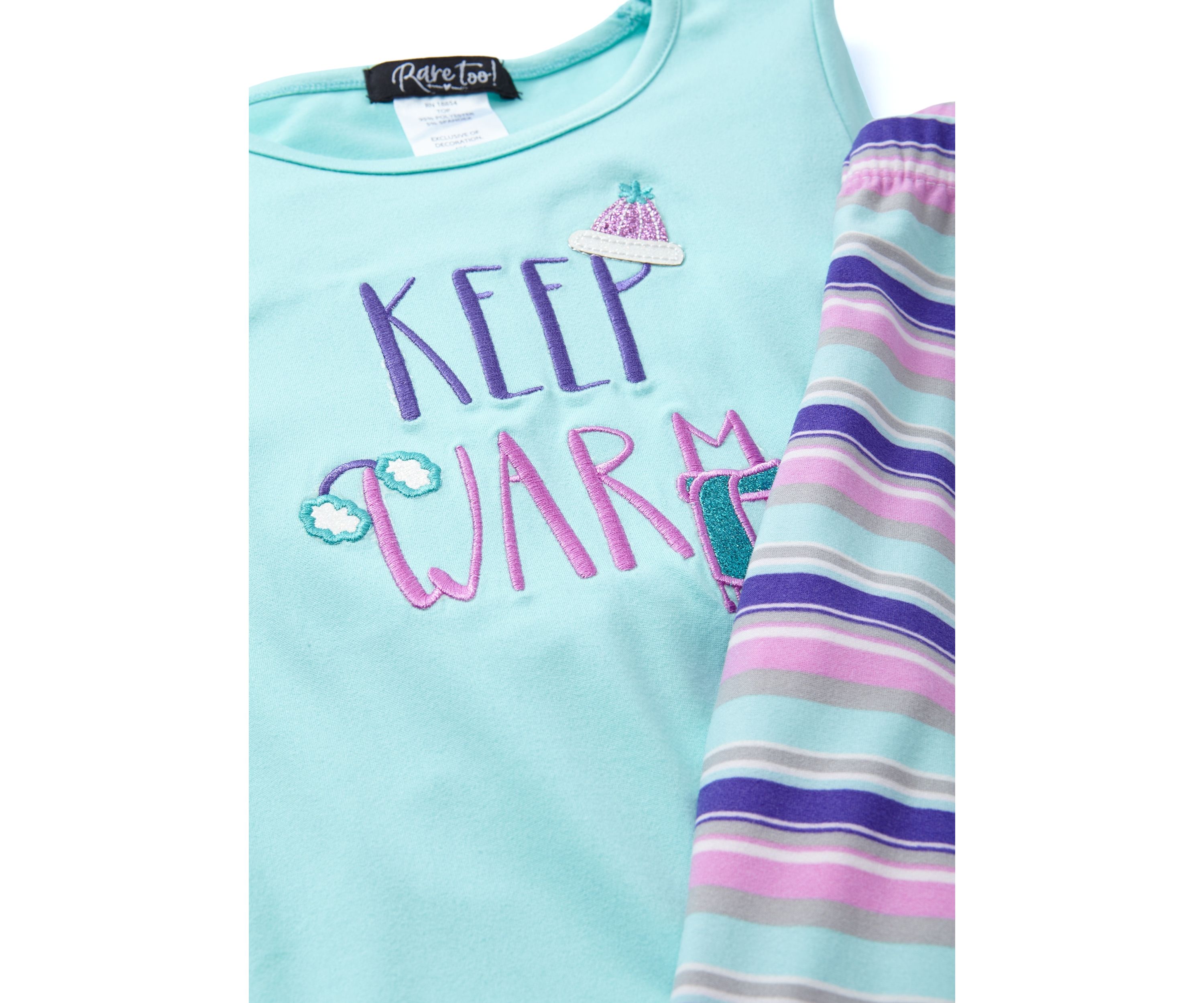 Girls 4-6x Keep Warm Graphic Top and Printed Leggings Set