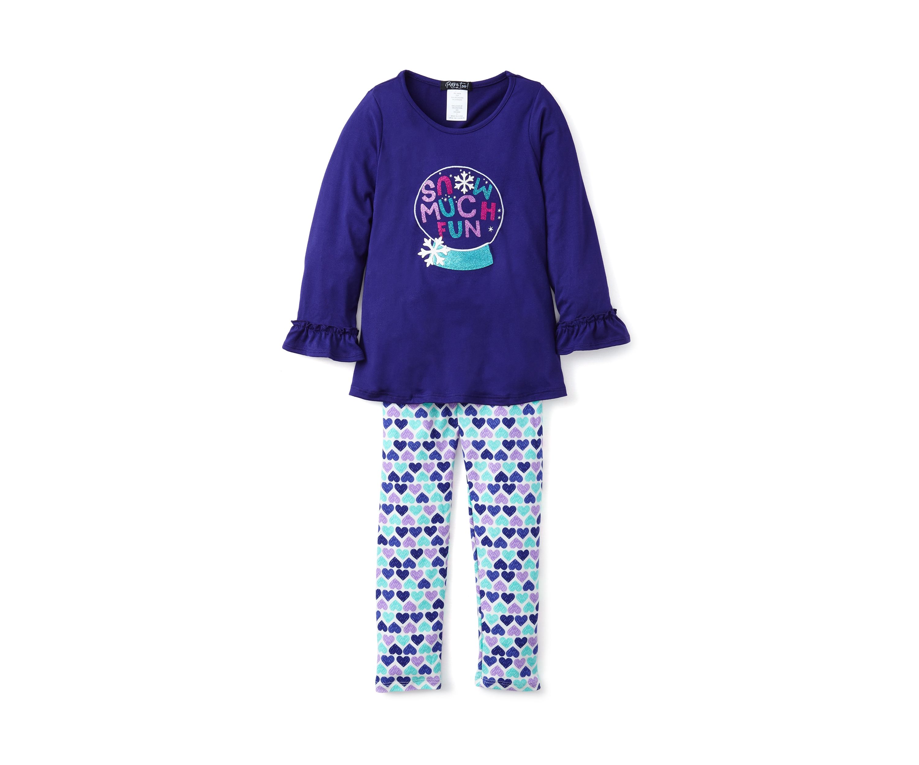 Girls 4-6x Snow Much Fun Graphic Top and Printed Leggings Set