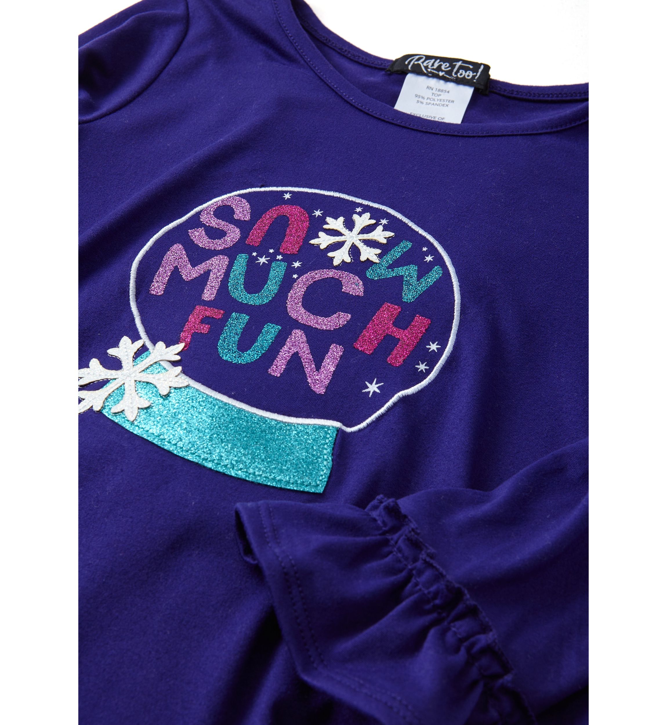 Girls 4-6x Snow Much Fun Graphic Top and Printed Leggings Set