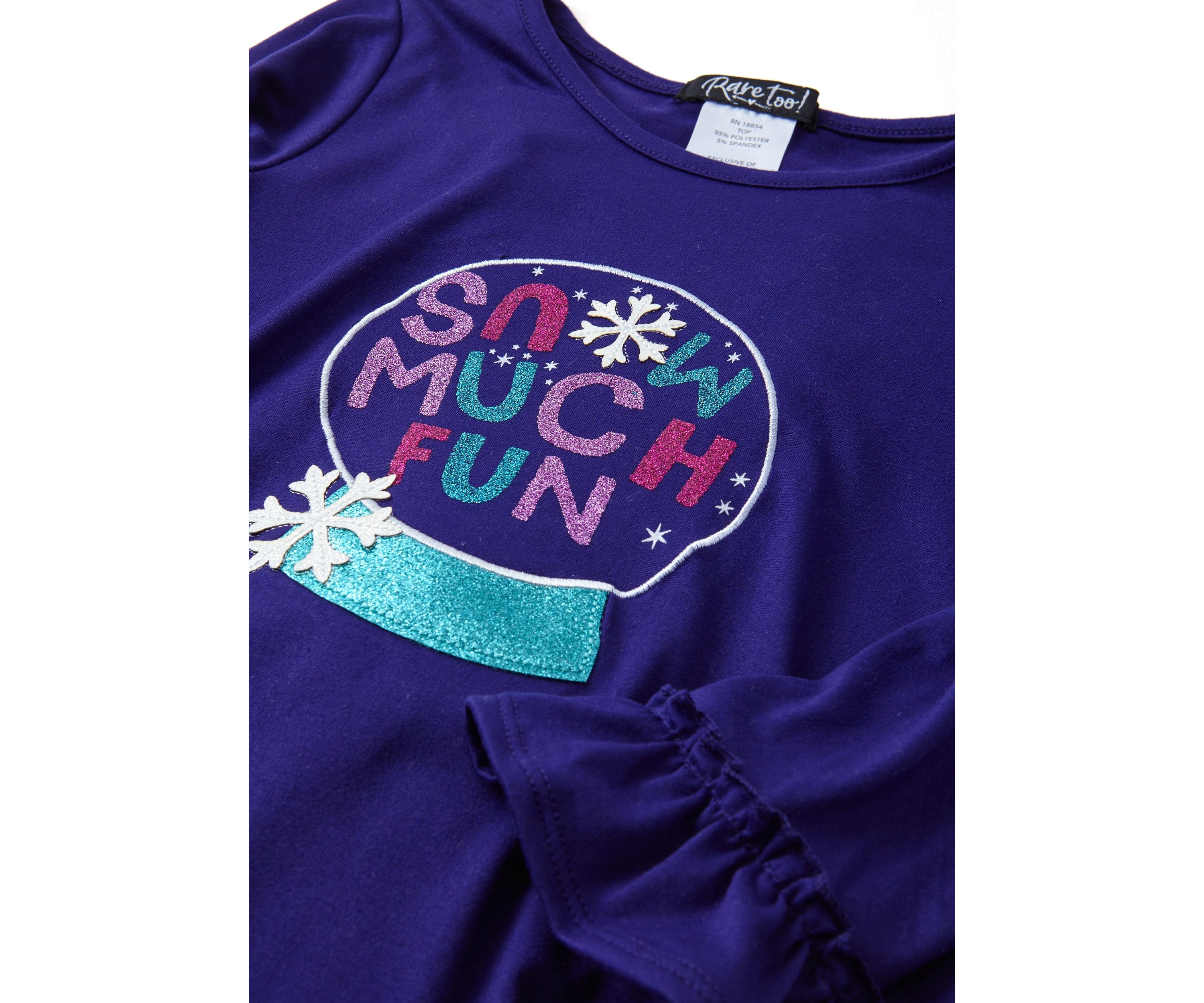 Girls 4-6x Snow Much Fun Graphic Top and Printed Leggings Set