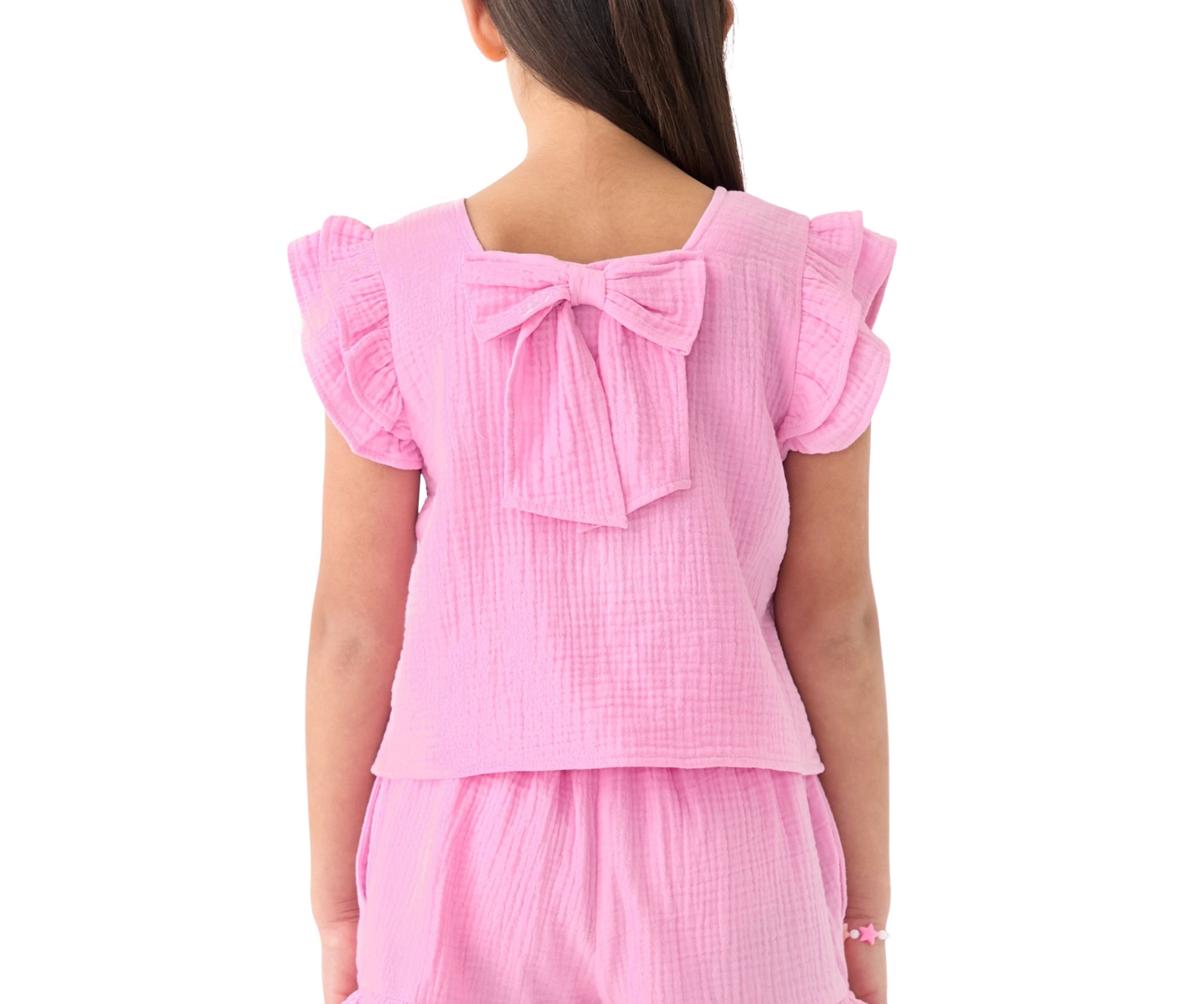 Girls 7-16 Pink Ruffle Top 