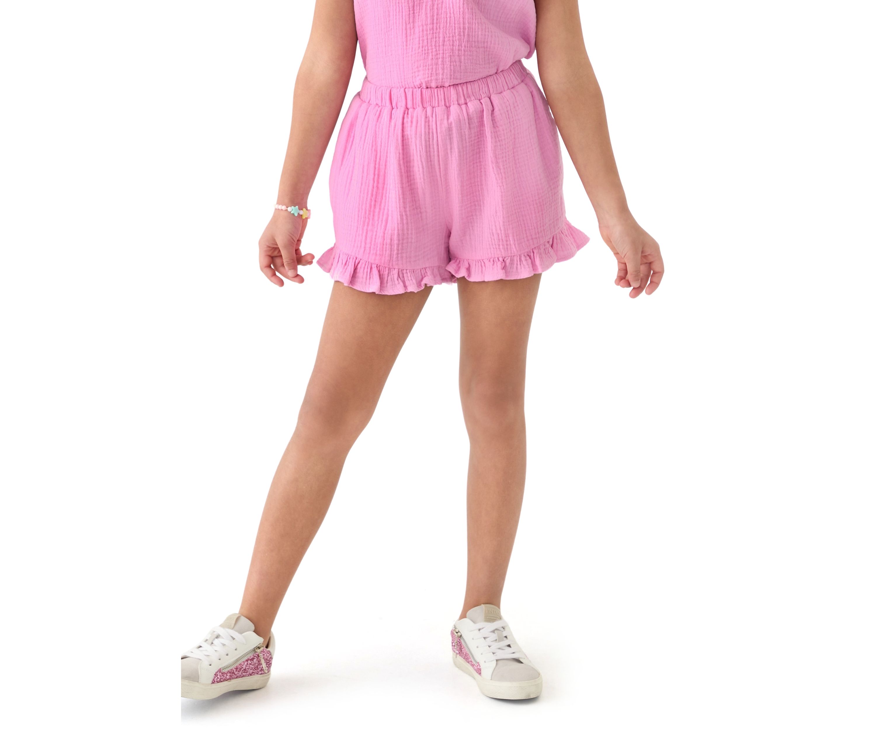 Girls 7-16 Pink Ruffle Short