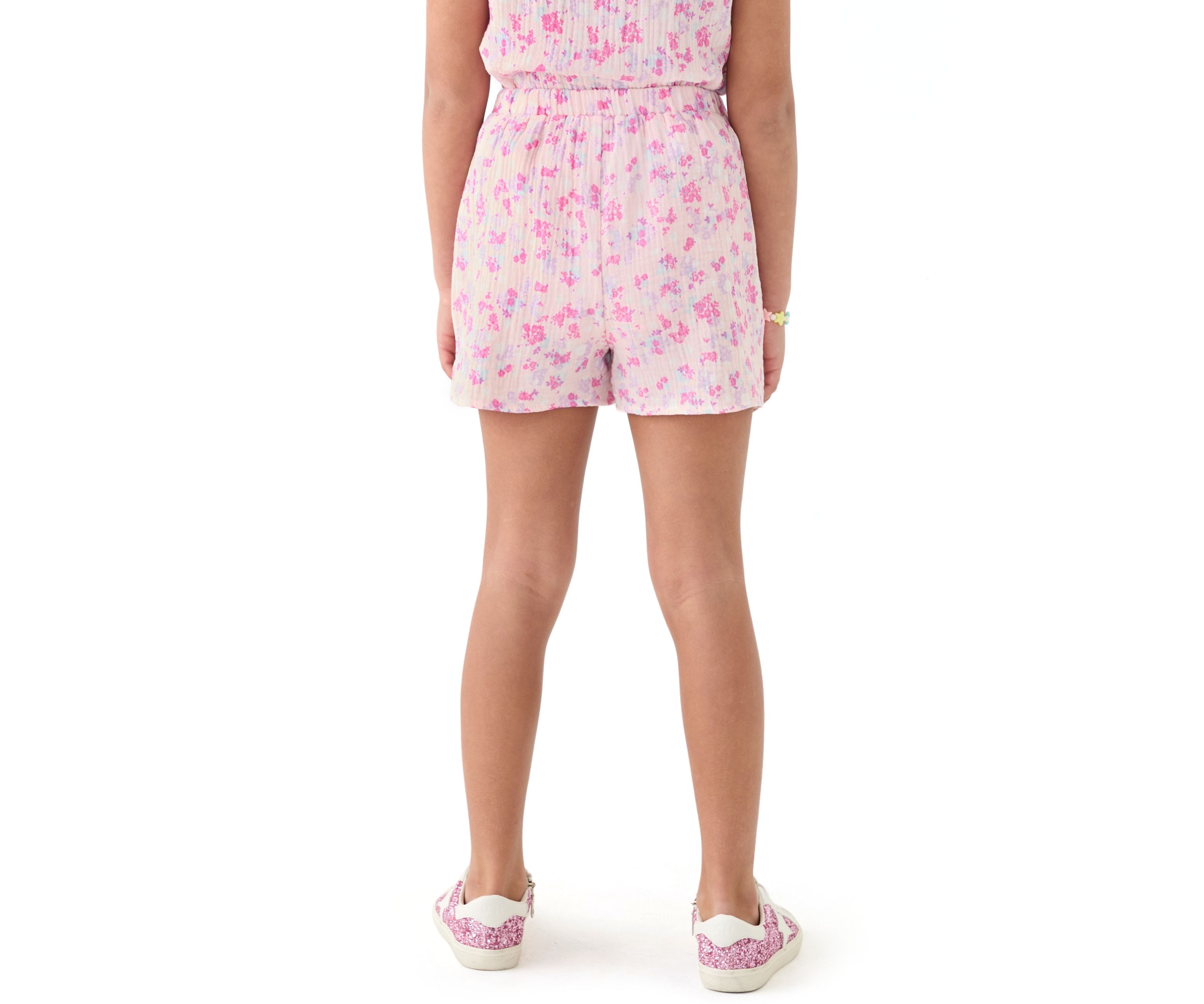 Girls 7-16 Pink Printed Shorts 